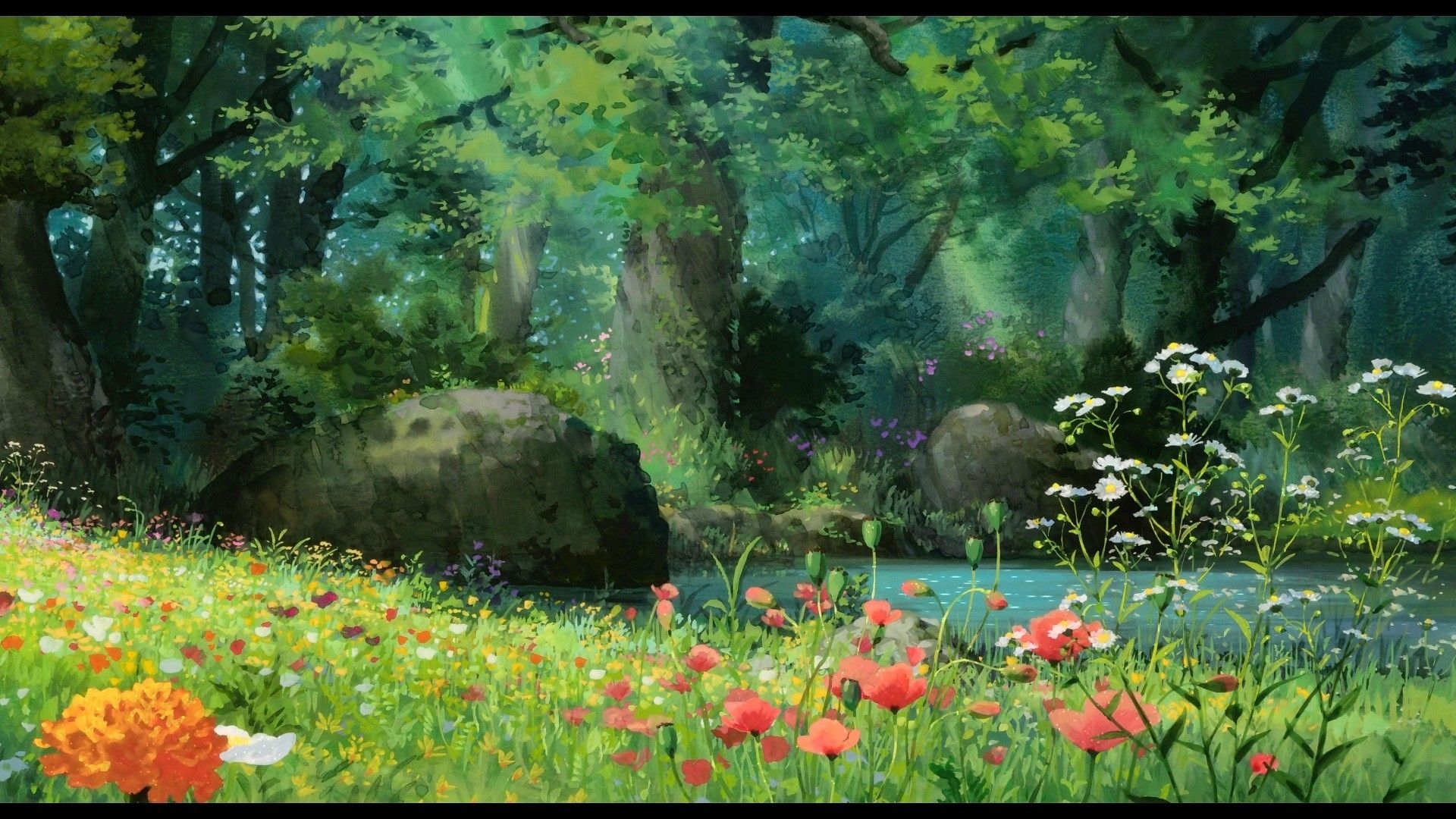 1920x1080 Anime Forest Background, Desktop