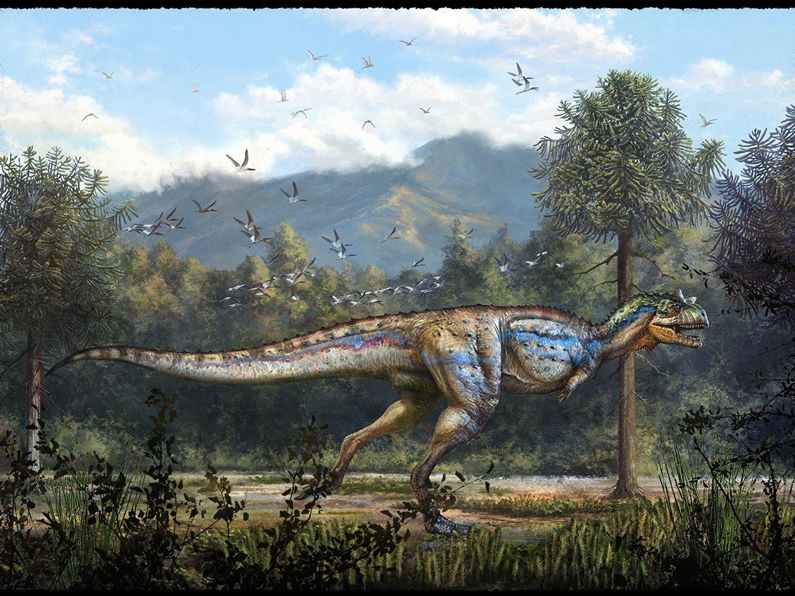 1600x1200 Wallpaper Dinosaurs Carnotaurus Animals Painting Art, Desktop