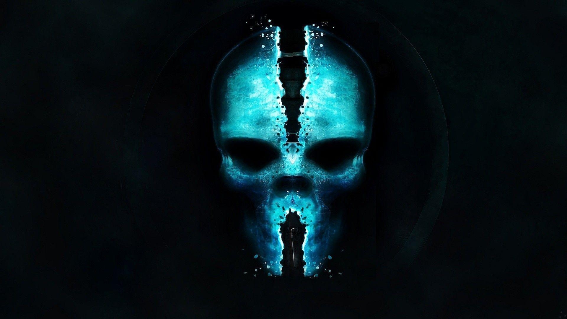 1920x1080 Blue Skulls Wallpaper, Desktop