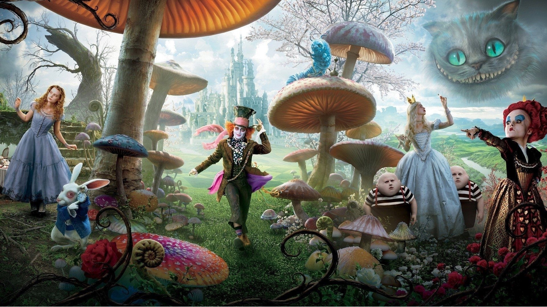 1920x1080 Top Alice In Wonderland Wallpaper FULL HD 1920×1080 For PC Background. Alice in wonderland characters, Alice in wonderland poster, Adventures in wonderland, Desktop