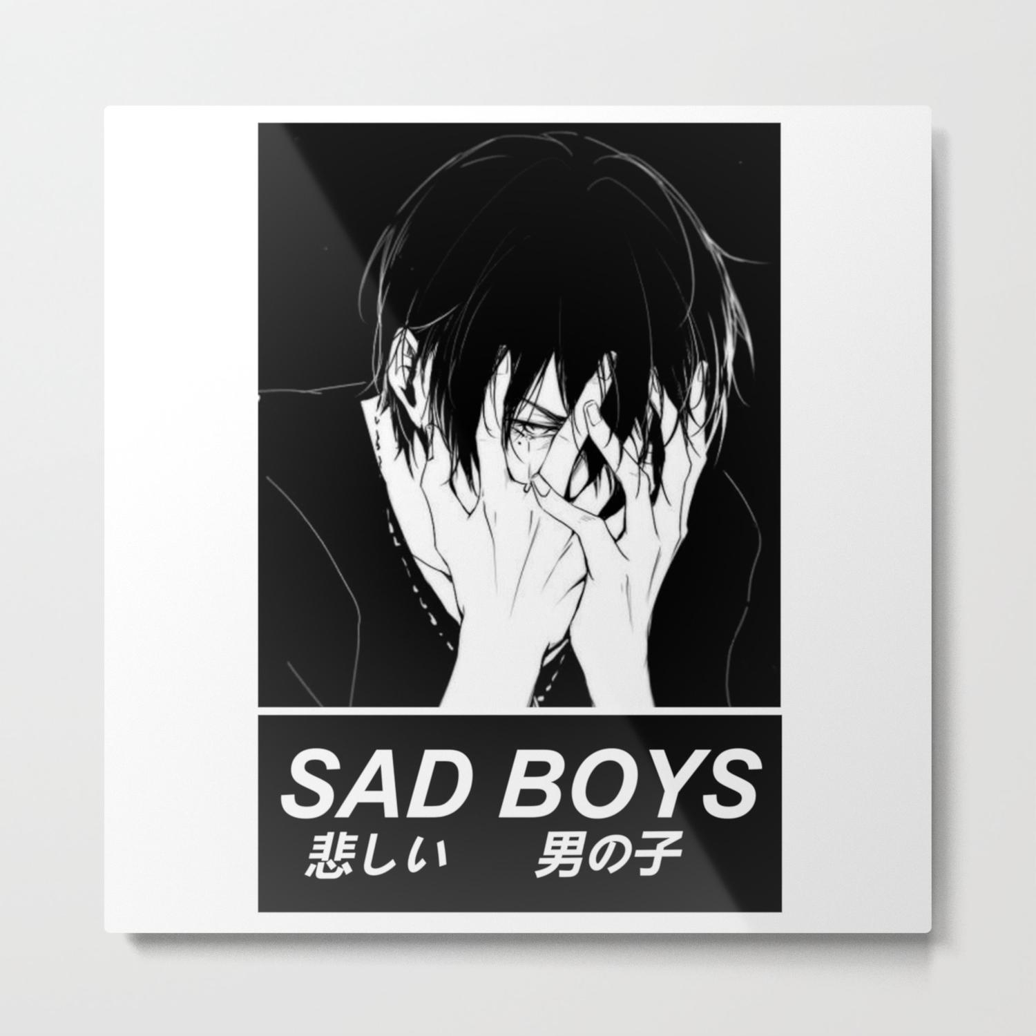 1500x1500 SAD BOYS JAPANESE ANIME AESTHETIC Metal Print, Phone