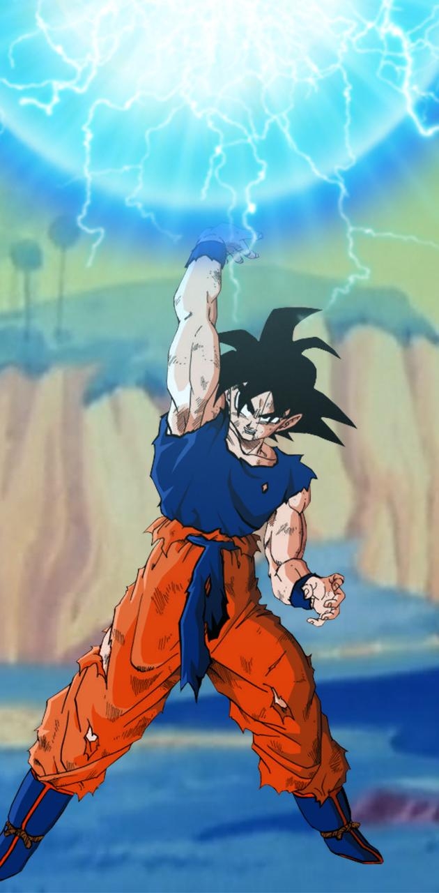 630x1280 goku spirit bomb wallpaper, Phone