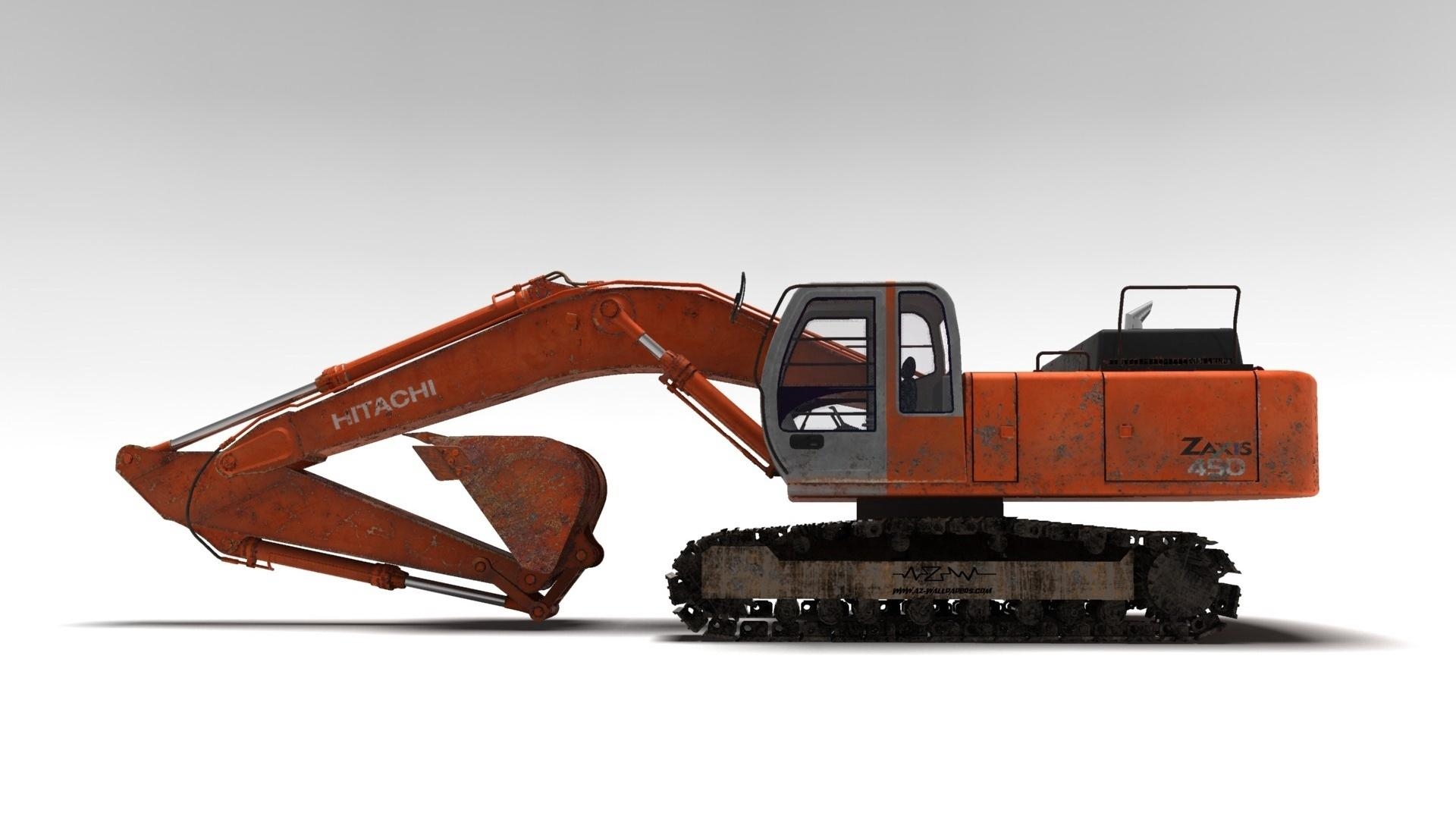 1920x1080 Download wallpaper  hitachi, bulldozer, transport, metal, Desktop