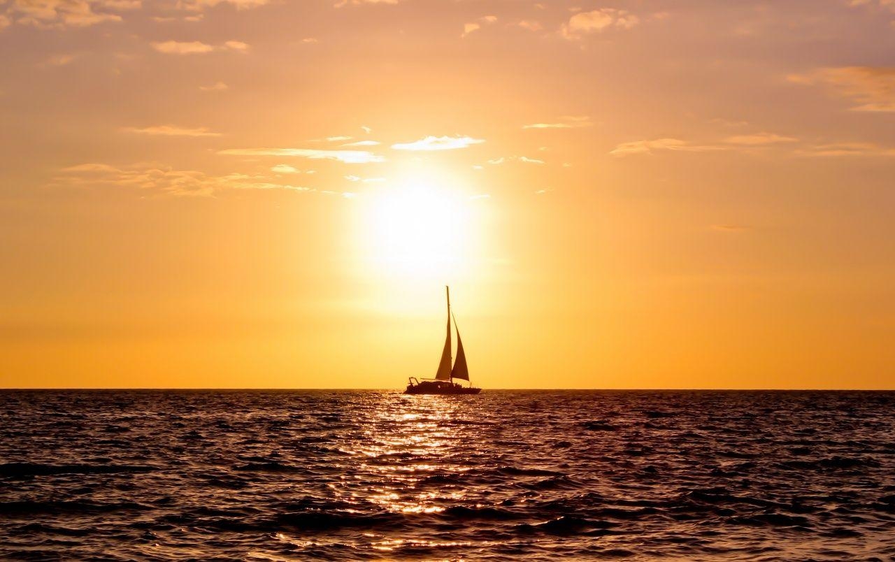 1280x810 Sunset at sea wallpaper. Sunset at sea, Desktop