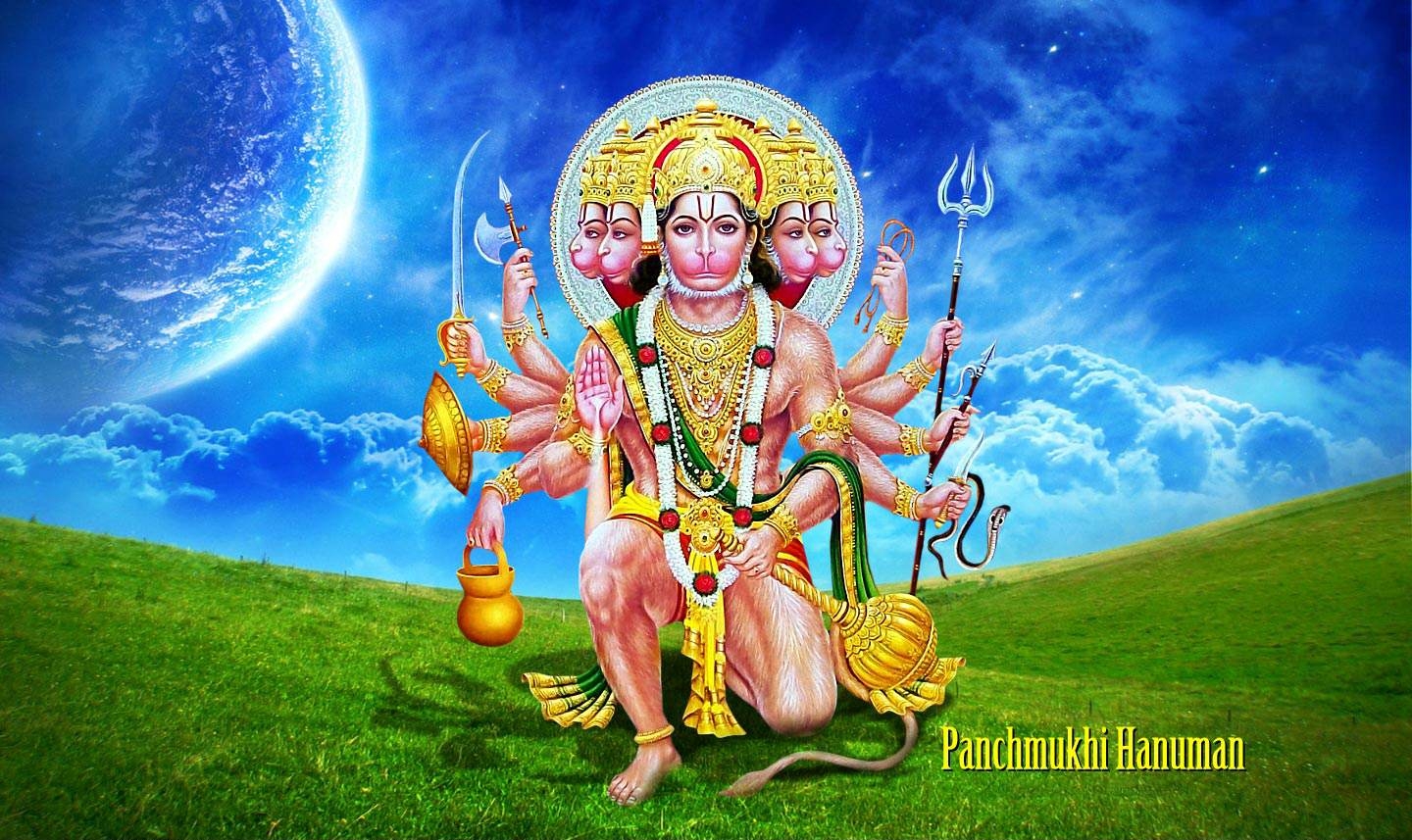 1440x860 Lord Hanuman mahavir lord hanuman animated image with attack, Desktop