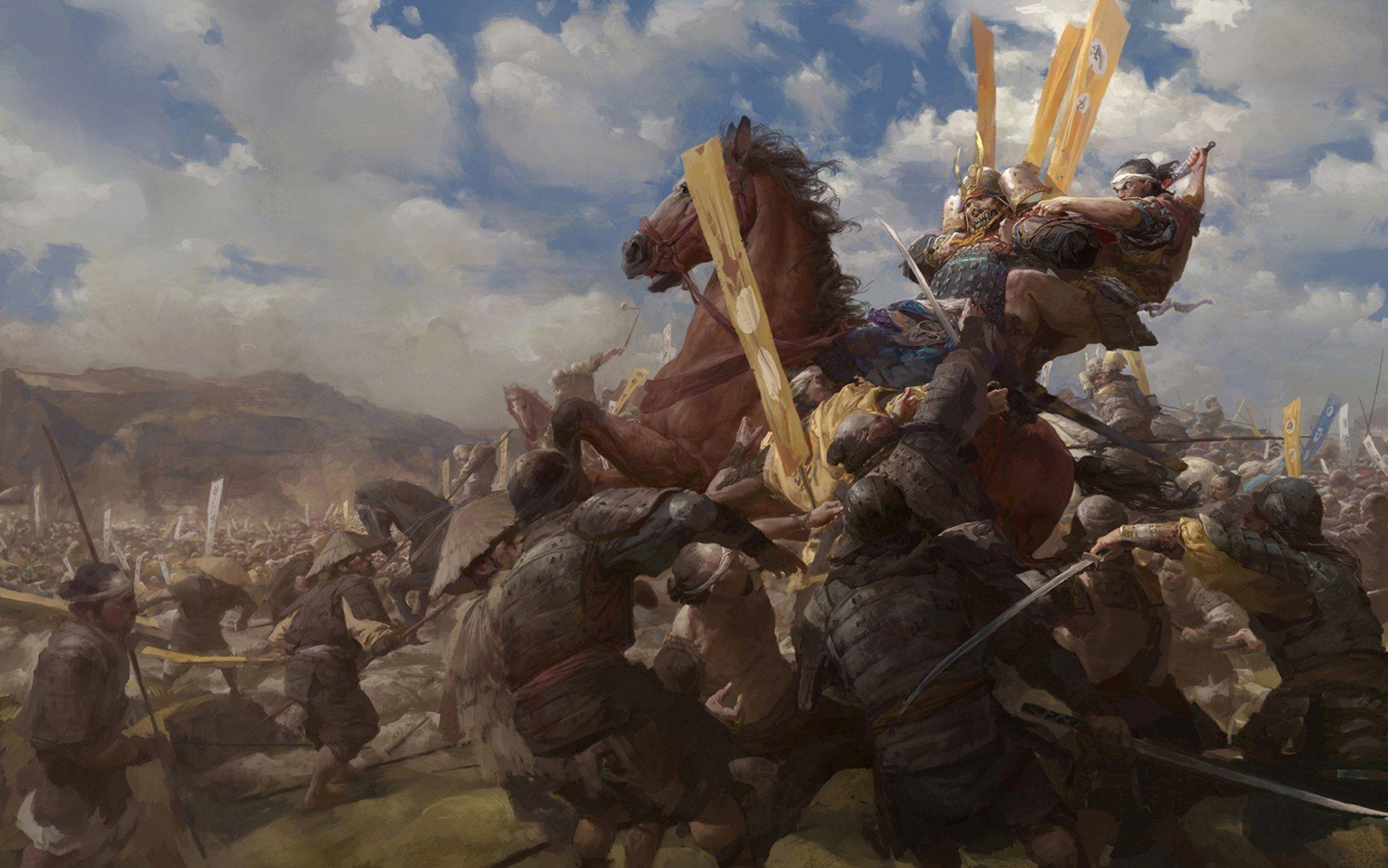 1920x1210 samurai battle horse death war the army HD wallpaper, Desktop