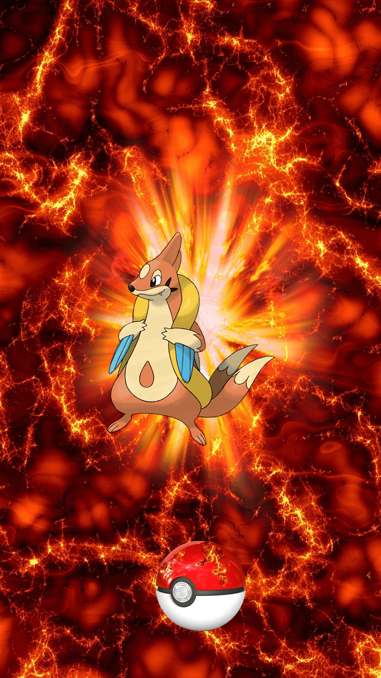 1250x2210 Fire Pokeball Floatzel Unknown Buizel, Phone