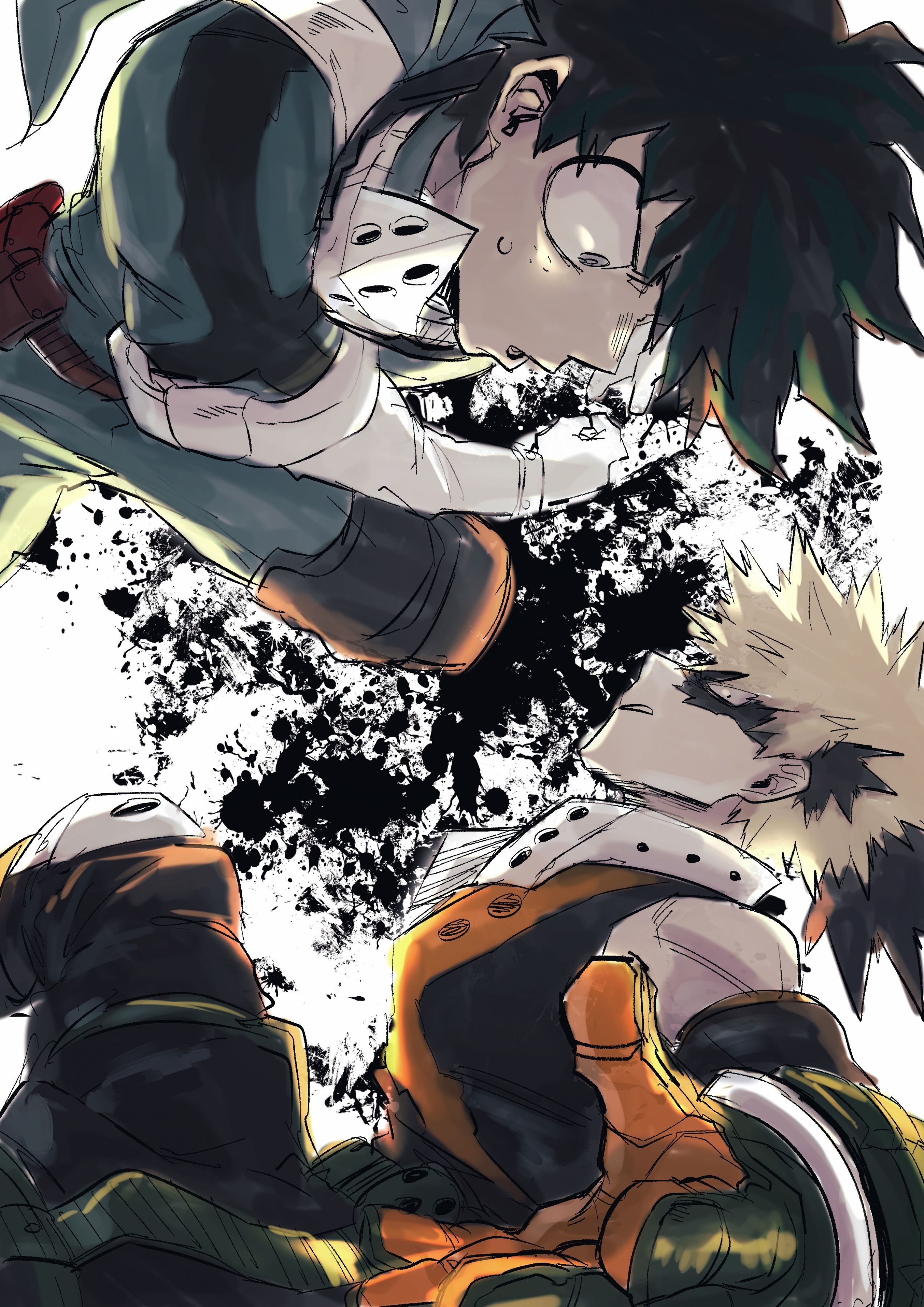 2550x3600 Izuku Midoriya VS Katsuki Bakugo Hero Academia #fanart #manga, Phone