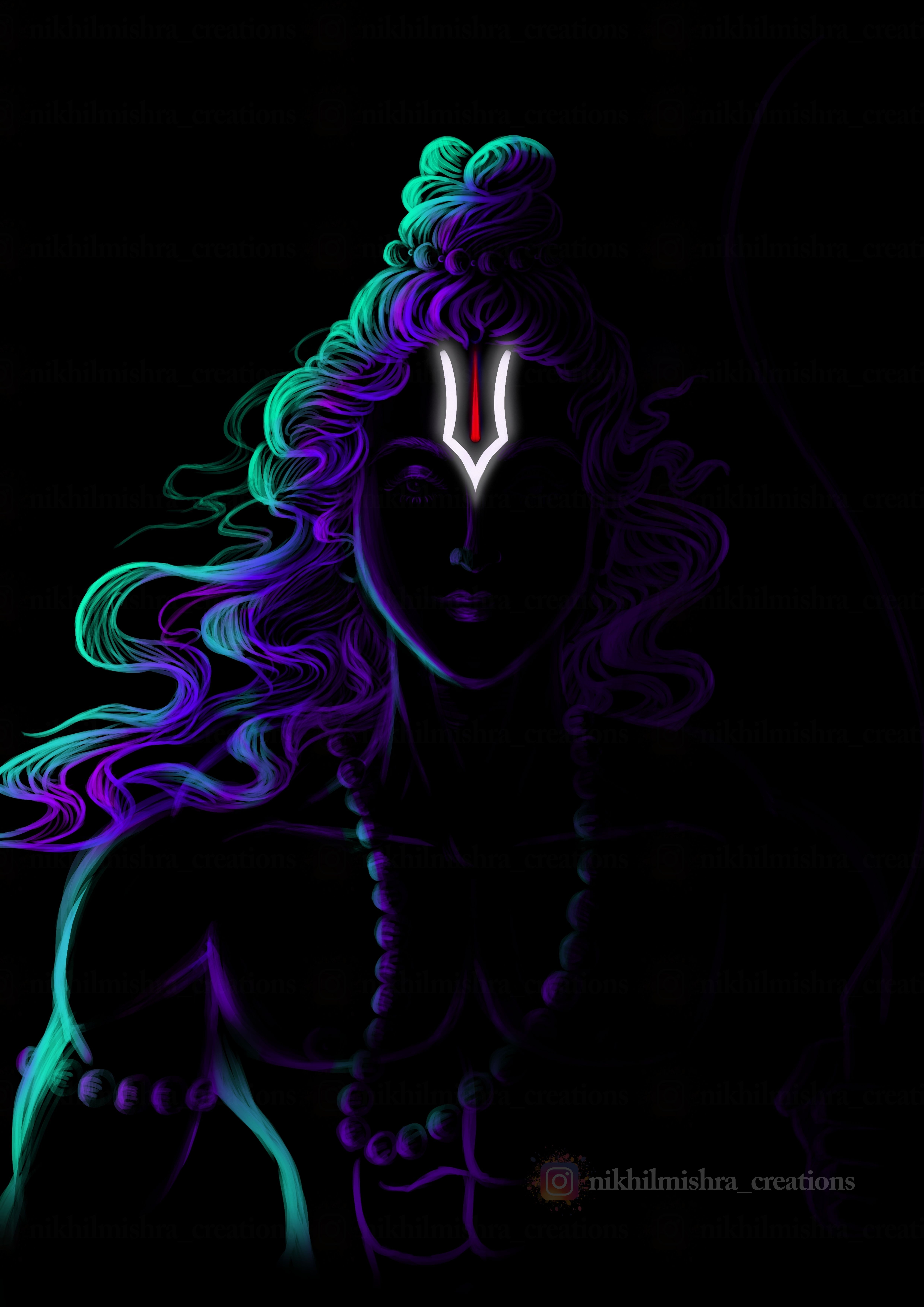 4970x7020 Shri Ram ji digital painting artwork, Phone