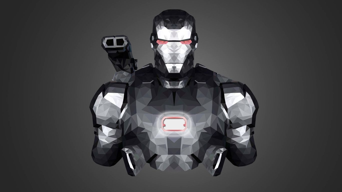 1370x770 War Machine Iron Man Poly Minimalism  Resolution, Desktop