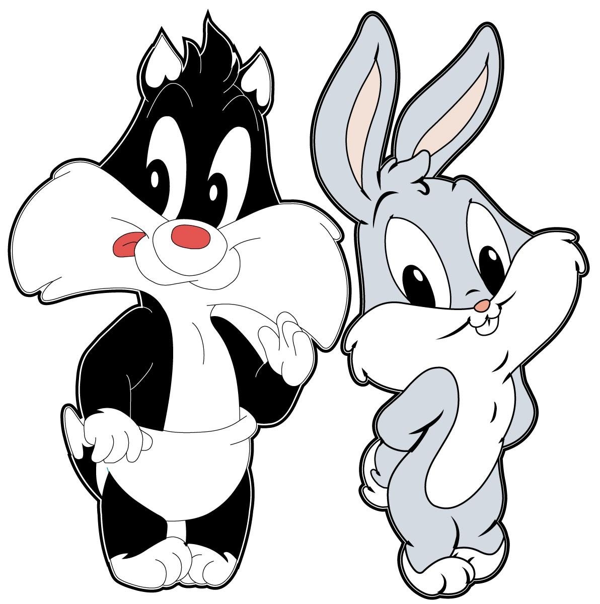 1200x1200 Baby Sylvester and Baby Bugs Bunny Cartoon Wallpaper for iOS 7, Phone