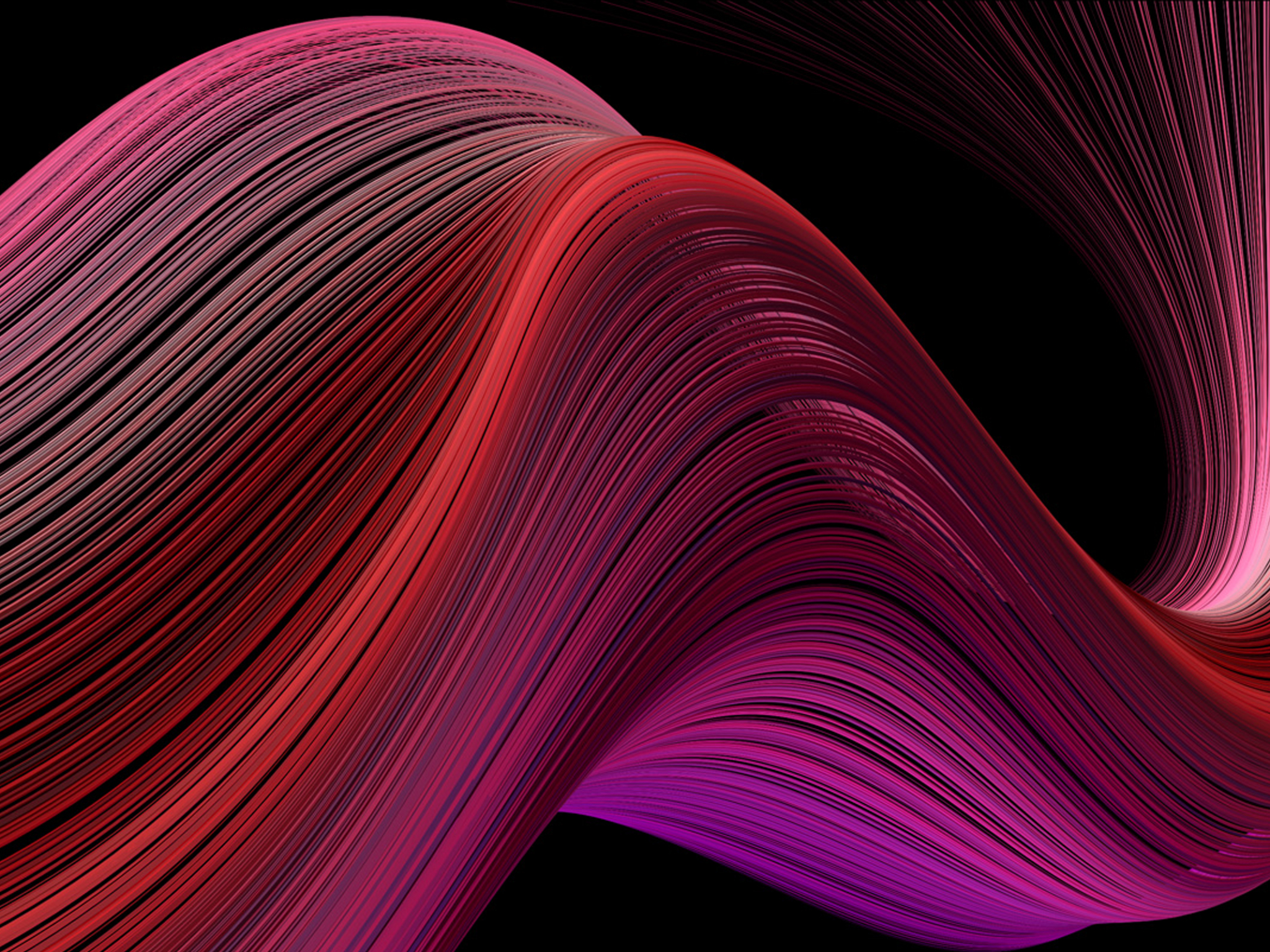 2050x1540 MacBook Air 4K Wallpaper, Retina, Waves, Red, HD, Abstract, Desktop