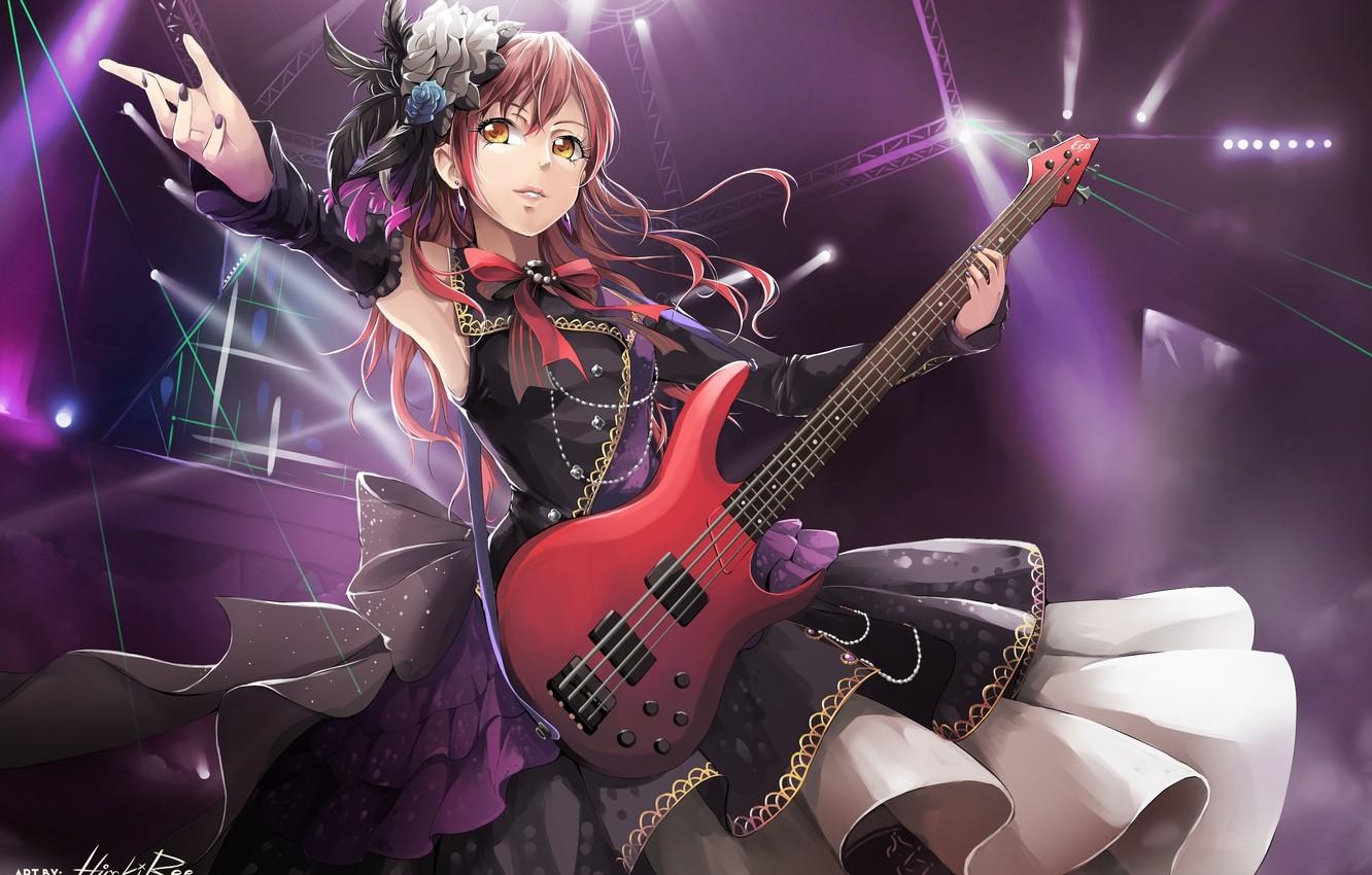1340x850 Wallpaper girl, music, guitar, anime, art, hiroki ree, imai lisa, bang dream! image for desktop, section сэйнэн, Desktop