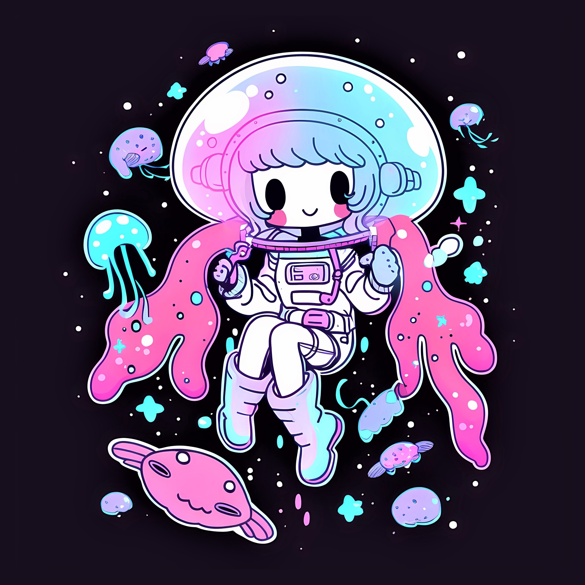 2050x2050 Cute astronaut Wallpaper 4K, Kawaii, Phone