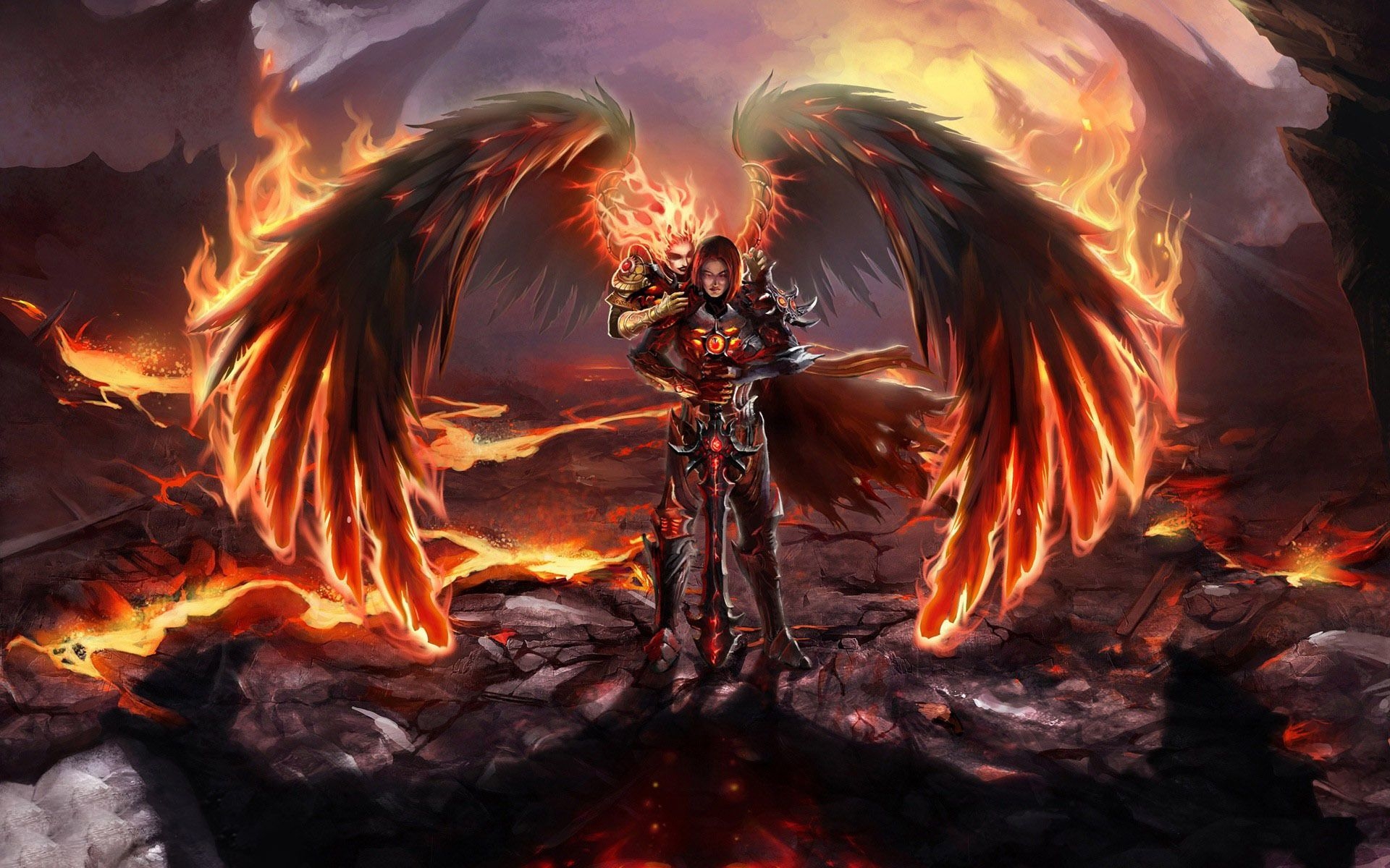 1920x1200 Free download angel fire warrior flame archangel resolution, Desktop