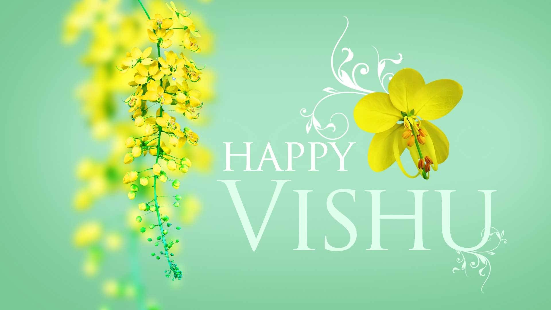 1920x1080 Happy Vishu Greeting Image for Whatsapp, Desktop