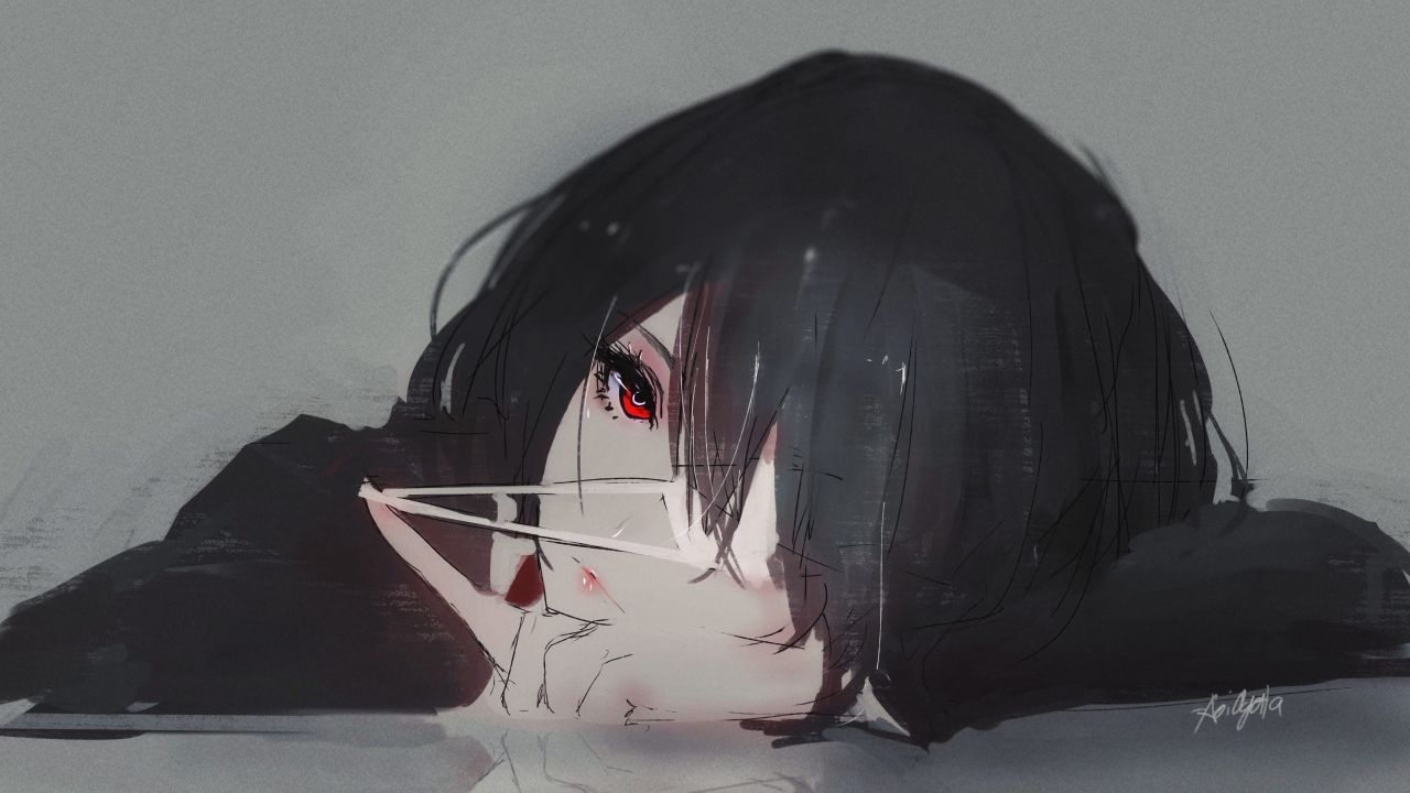 1280x720 Desktop Wallpaper Sad Mei Misaki, Another, Anime Girl, HD Image, Picture, Background, P75fi4, Desktop