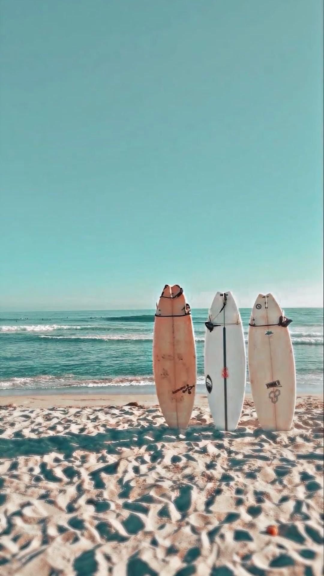 1080x1920 Summer Beach Wallpaper Surfboards, Phone