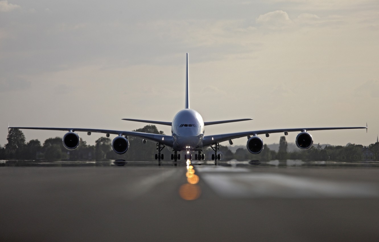 1340x850 Wallpaper The sky, Clouds, The plane, Trees, Liner, Airport, Strip, A The rise, Airbus, Air France image for desktop, section авиация, Desktop