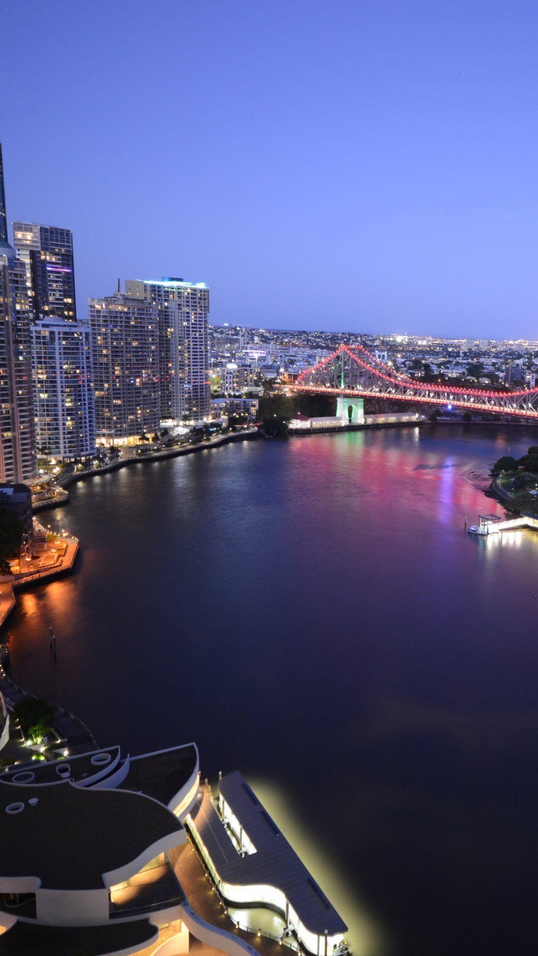 1080x1920 Brisbane by night Wallpaper Australia World 36 Wallpaper, Phone