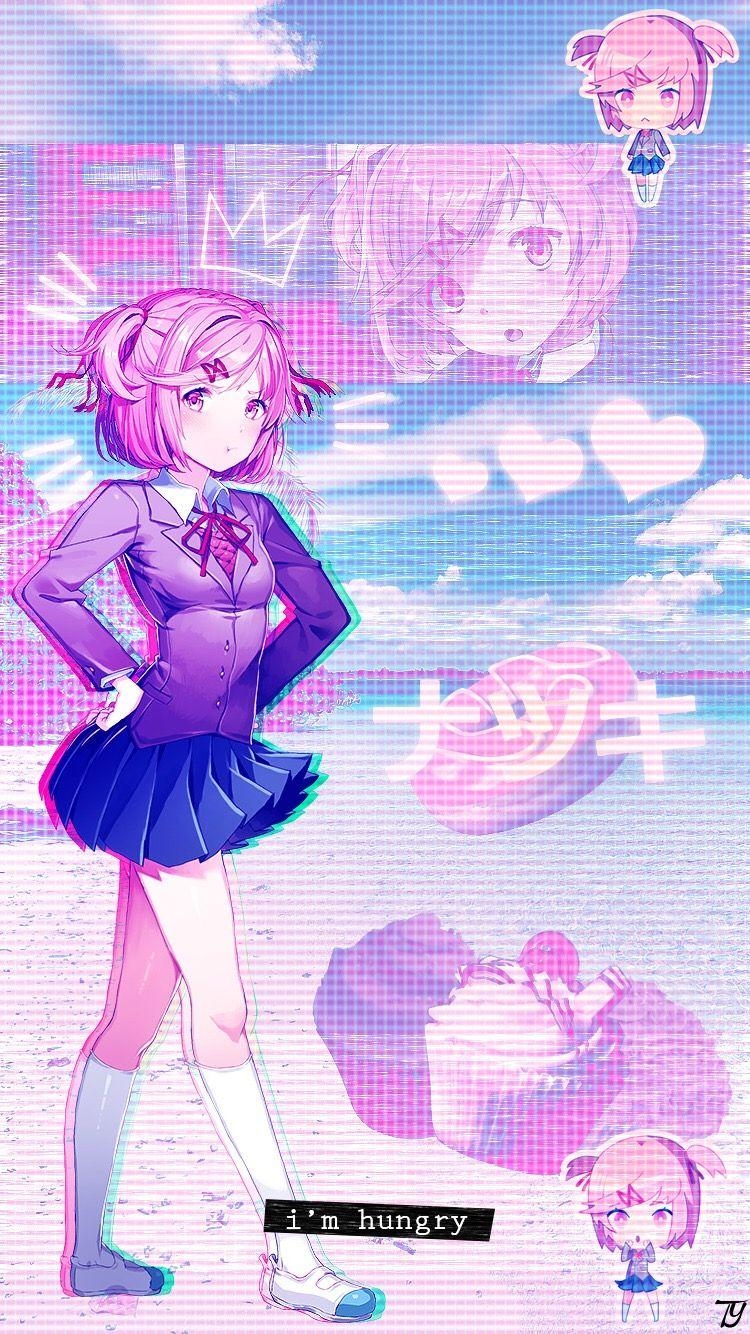 750x1340 DDLC.. Natsuki. GAMES =P. Literature, Anime, Phone