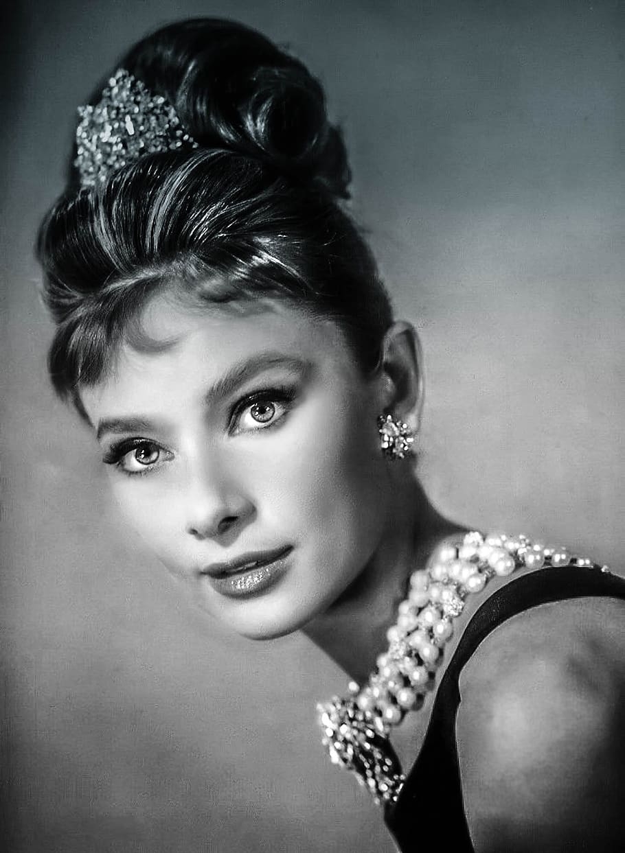 910x1250 HD wallpaper: Audrey Hepburn sketch, 60's icon, female face, Phone