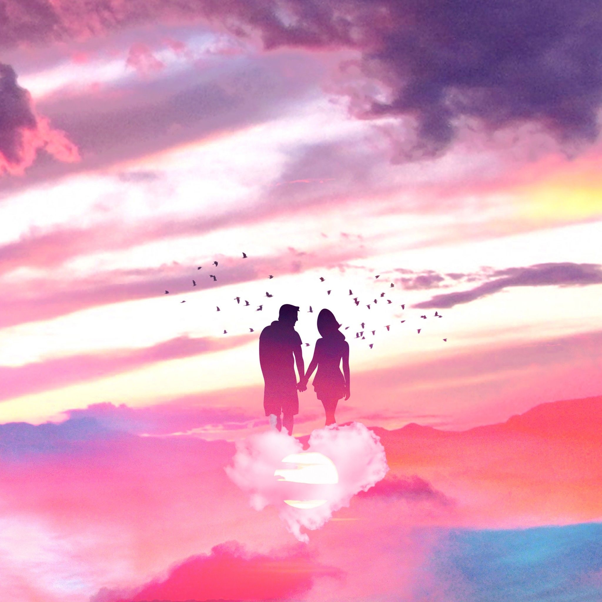 2050x2050 Romantic Love Couple 4K Wallpaper, Phone
