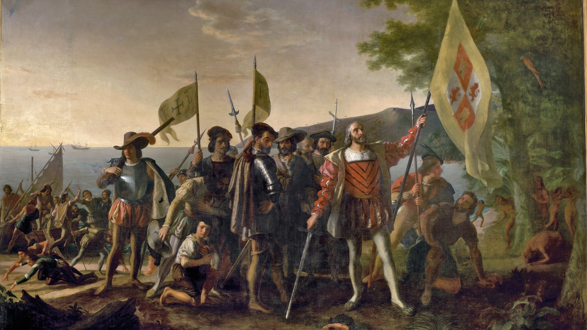 1920x1080 John Vanderlyn Painting, Christopher Columbus, Christopher, Desktop