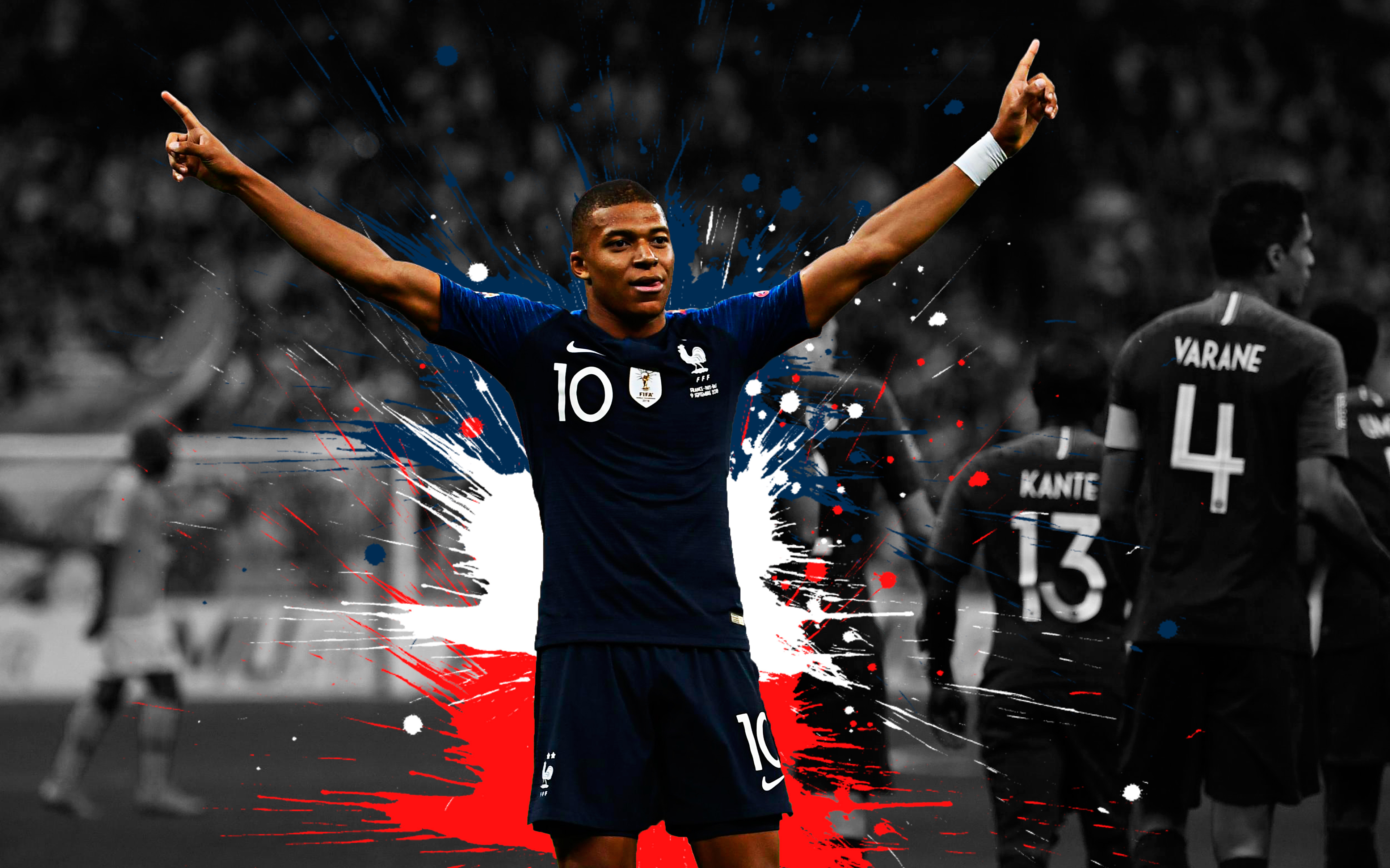 3840x2400 HD desktop wallpaper: Sports, Soccer, French, Kylian Mbappé download free picture, Desktop