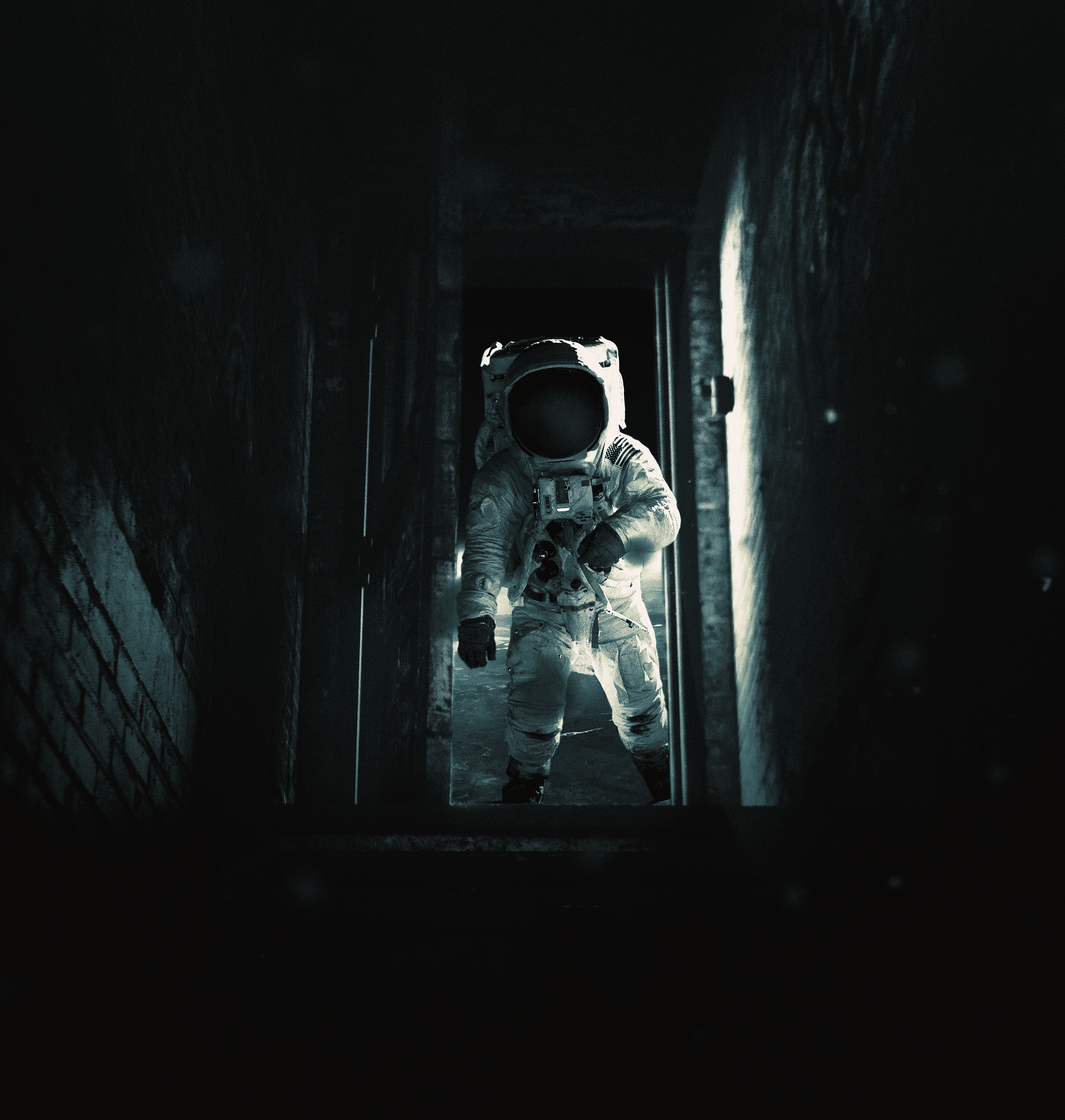 4000x4210 Astronaut 4K Wallpaper, Black Dark, Phone