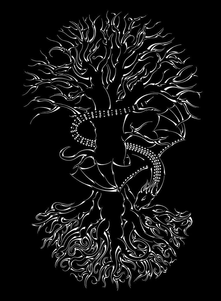 770x1050 Tribal Yggdrasil Inverted Colors By Curvy Tribal, Phone