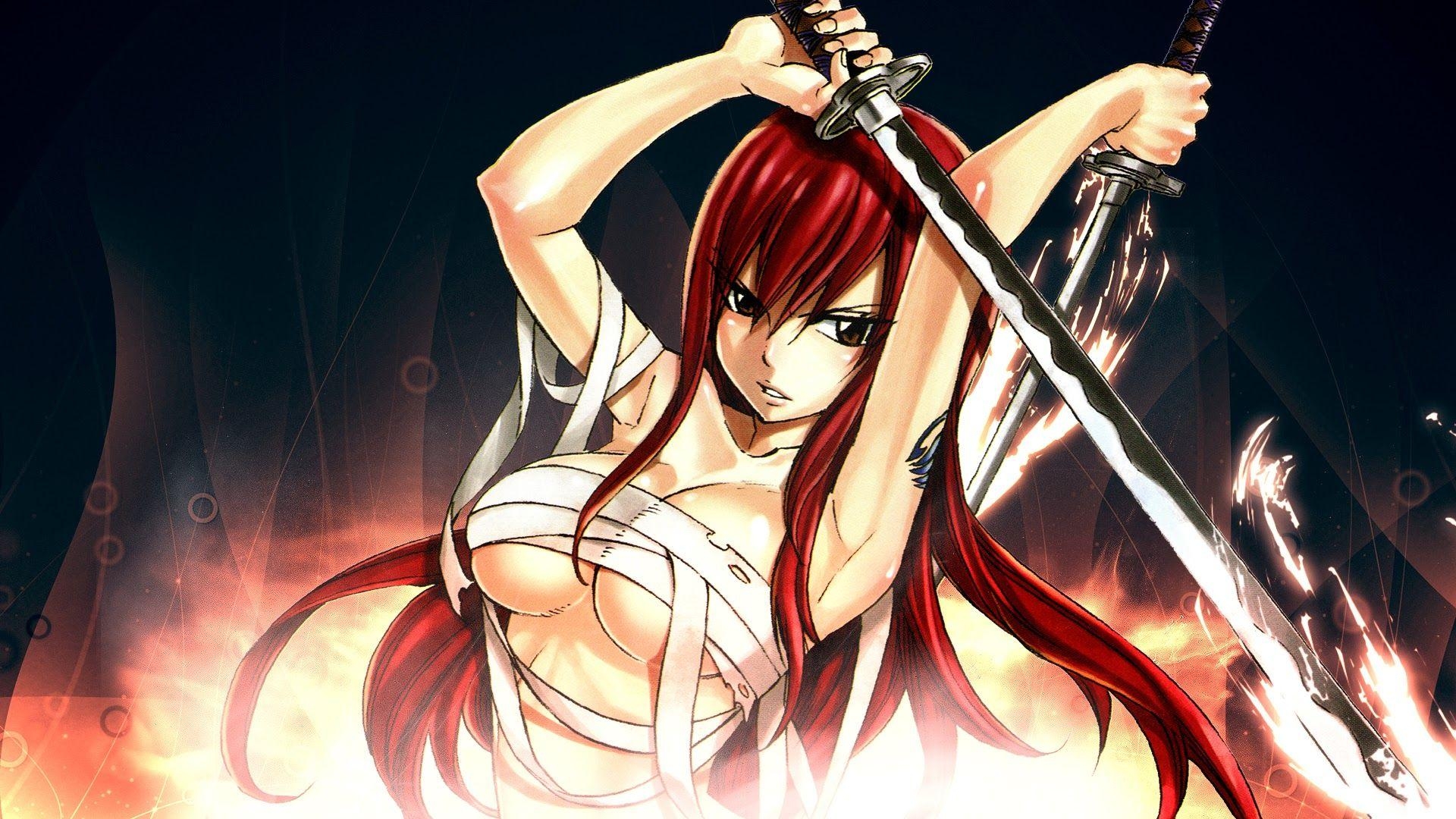 1920x1080 erza scarlet fairy tail anime girl HD wallpaper  7b, Desktop