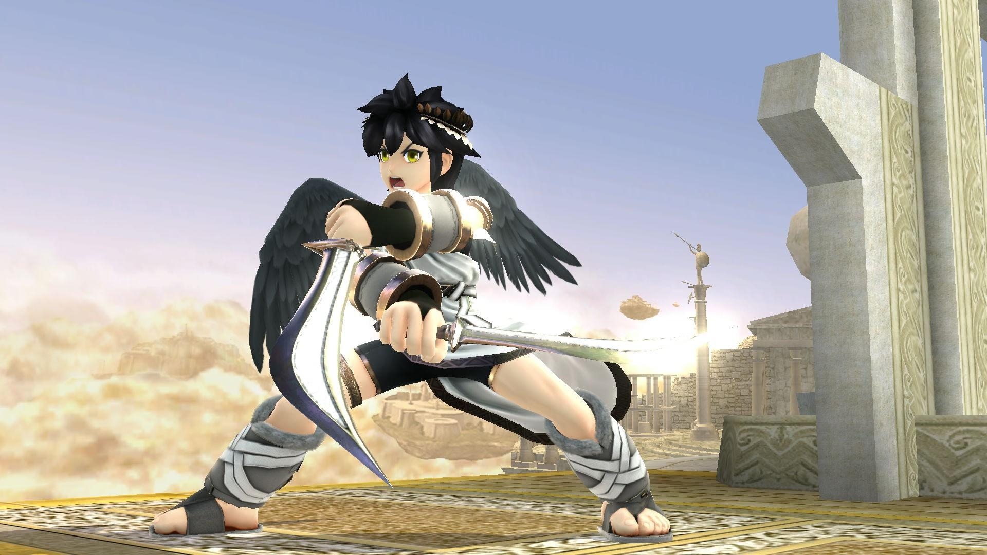 1920x1080 Black & White Dark Pit [Super Smash Bros. (Wii U)] [Skin Mods], Desktop