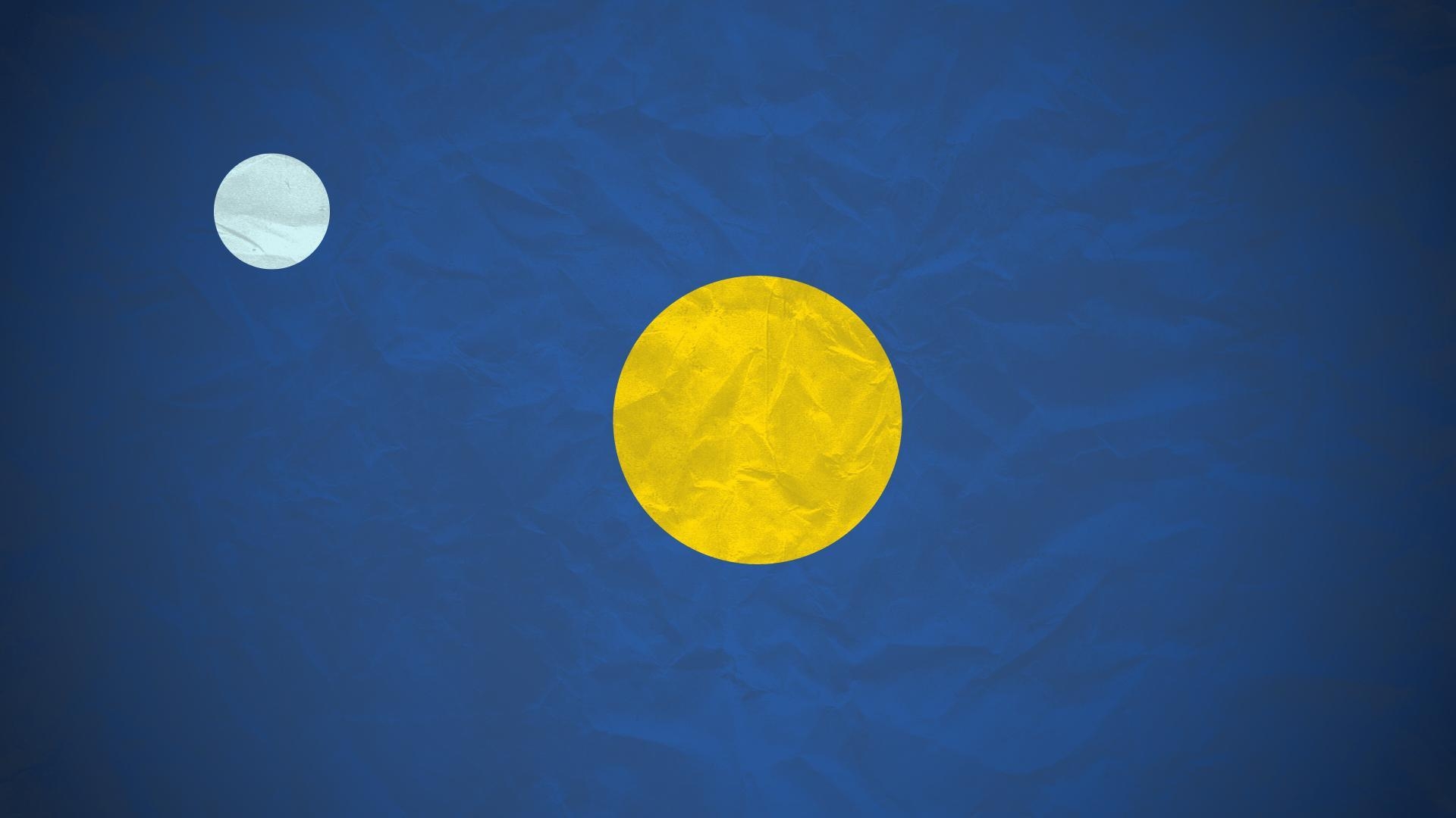 1920x1080 My first attempt at a minimalist wallpaper: The Sun and the Moon, Desktop