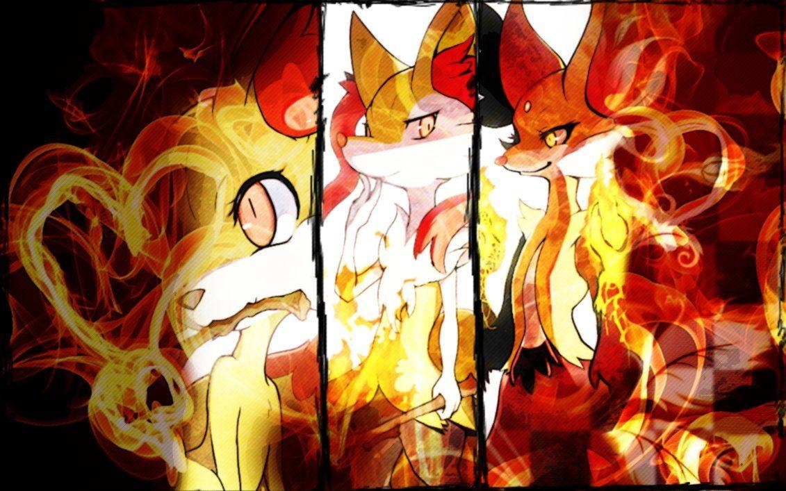 1140x710 Fennekin, Braixen, Delphox Wallpaper Pokemon XY, Desktop