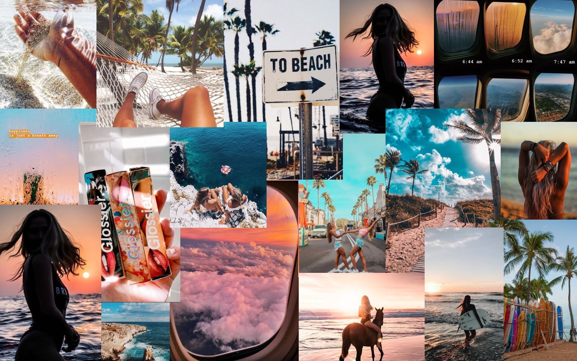 1920x1200 Summer Vibes Collage Background. Laptop wallpaper, Cute laptop wallpaper, Aesthetic desktop wallpaper, Desktop