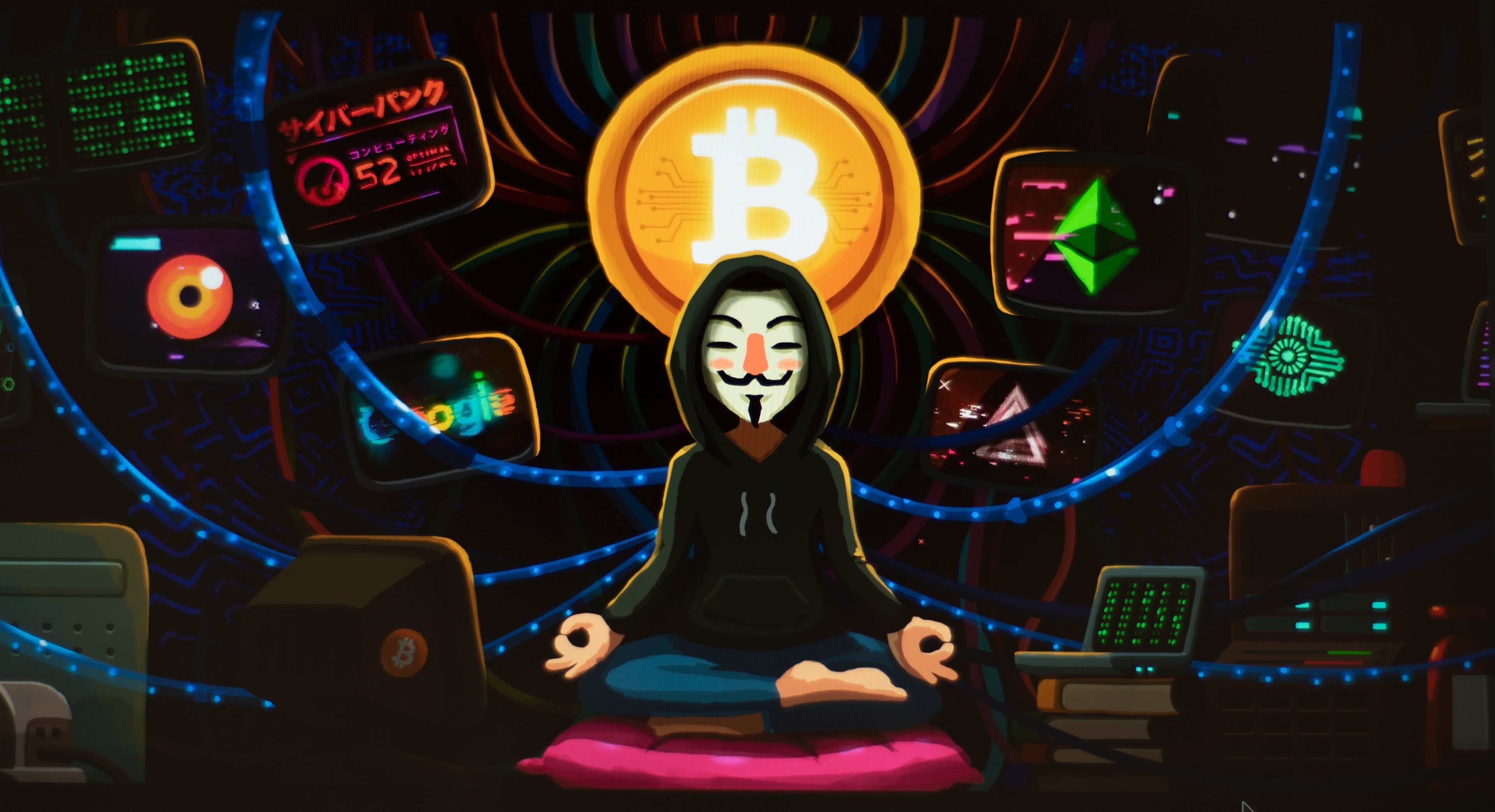 3840x2090 Hacker Anonymous Wallpaper Free HD Wallpaper, Desktop