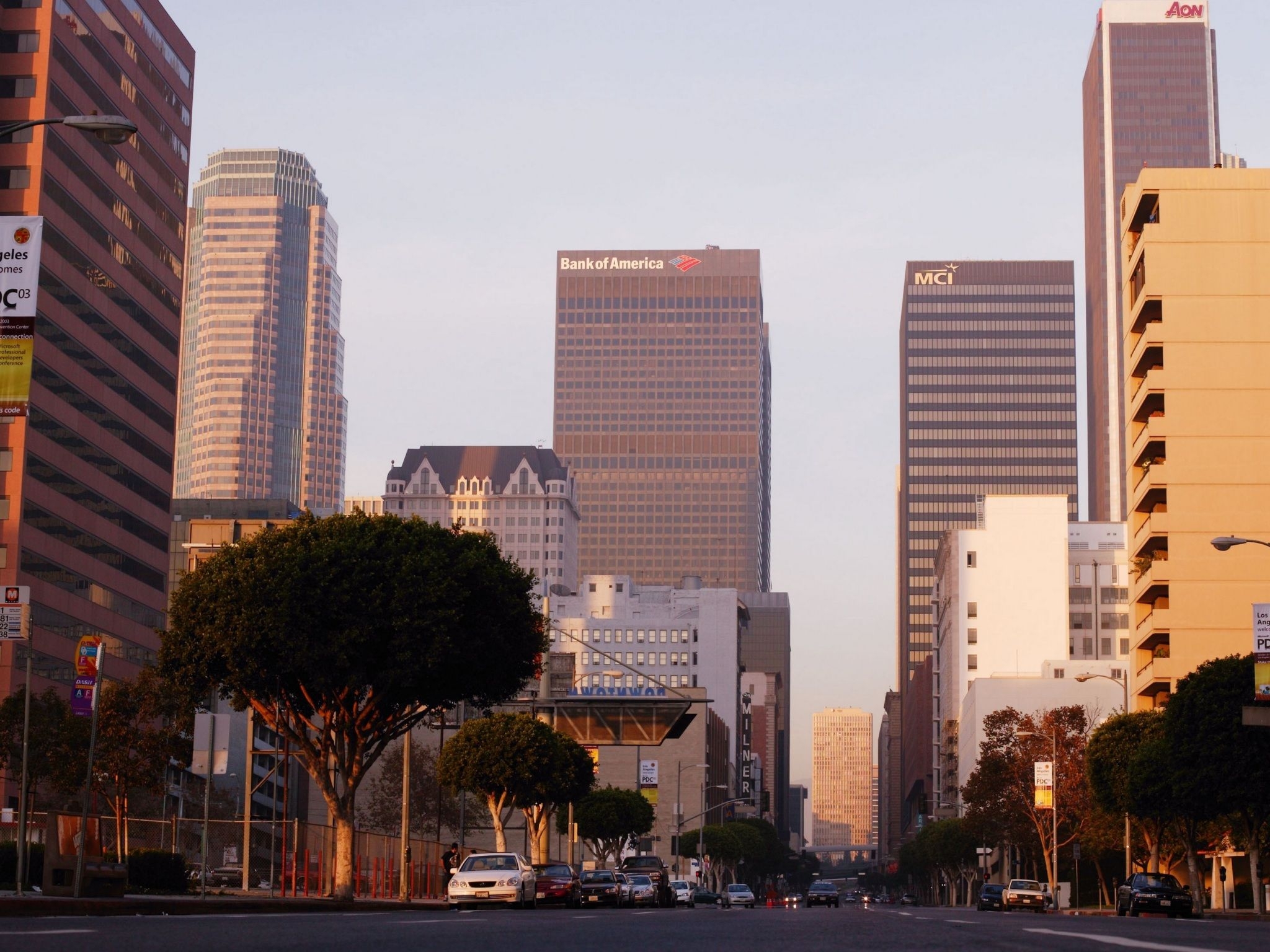 2050x1540 Wallpaper 4k us, city, los angeles, california, sunset, buildings, street 4k City, los angeles, us, Desktop