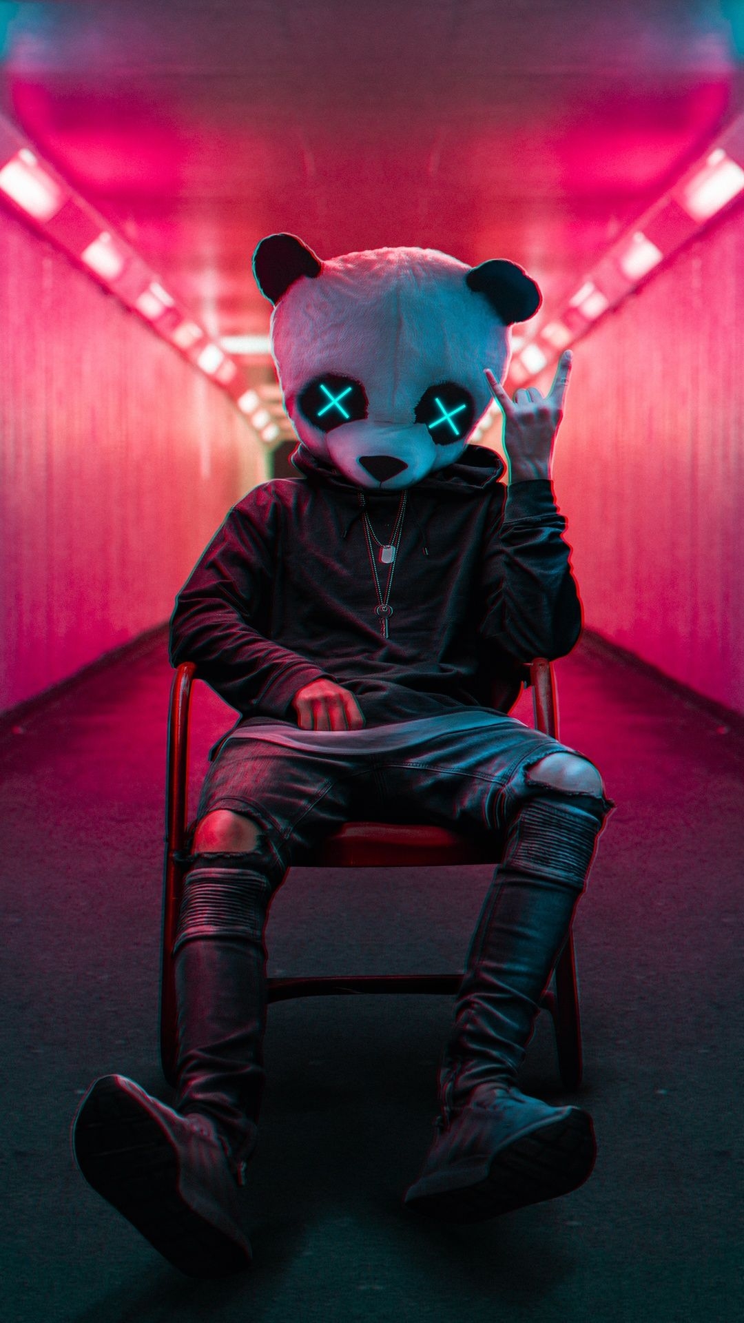 1080x1920 Rockstar Panda Mask, Phone