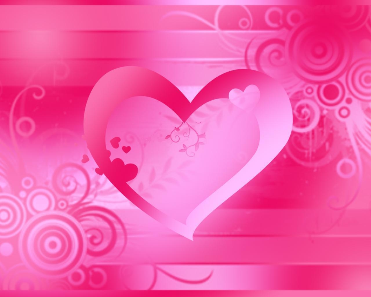 1280x1030 Pink heart background, Desktop