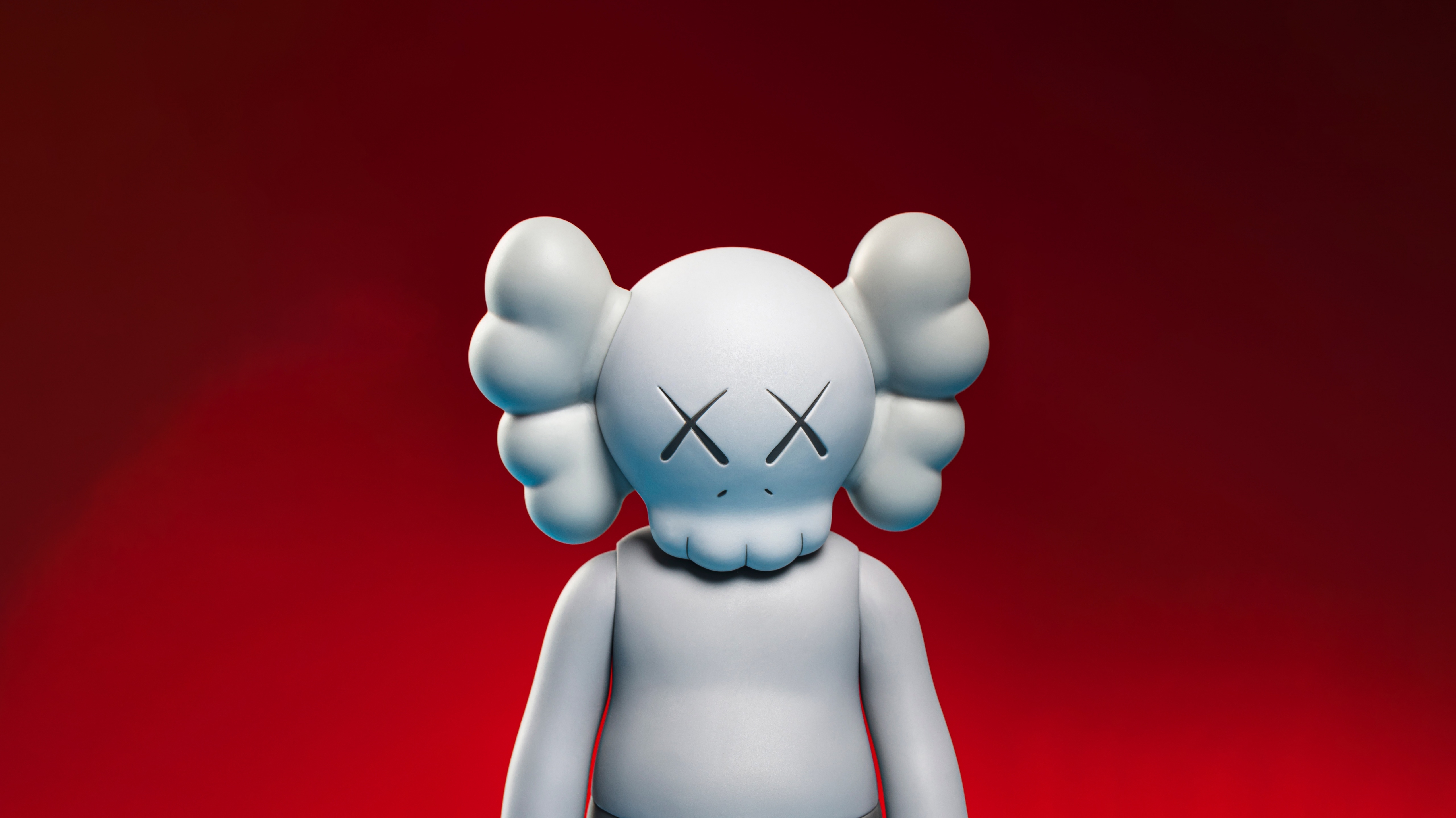 5120x2880 Kaws Companion Wallpaper 4K, Red background, 5K, 8K, Graphics CGI, Desktop