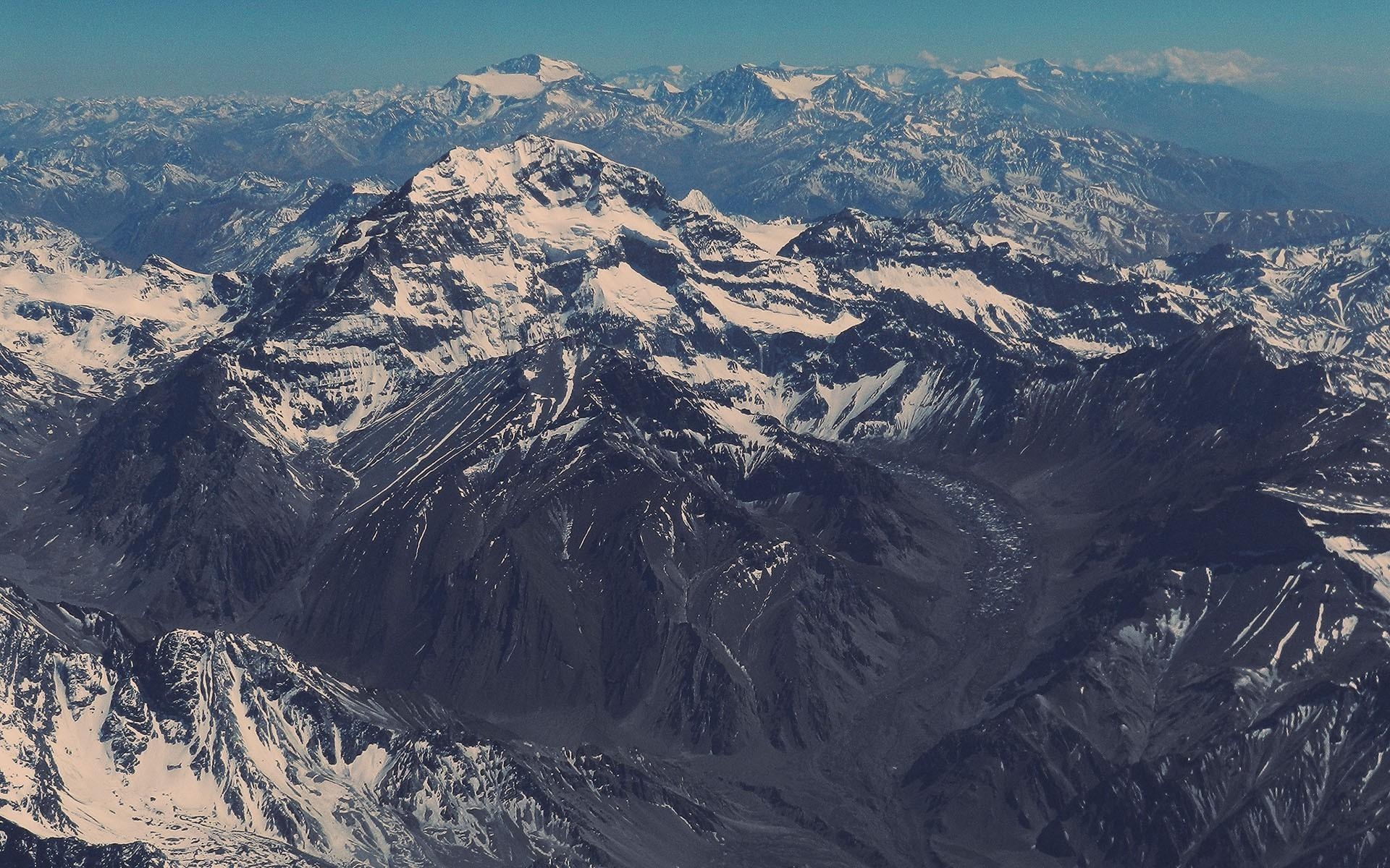 1920x1200 nature, #mountains, #snow, #aerial view, #Aconcagua, #Argentina, Desktop