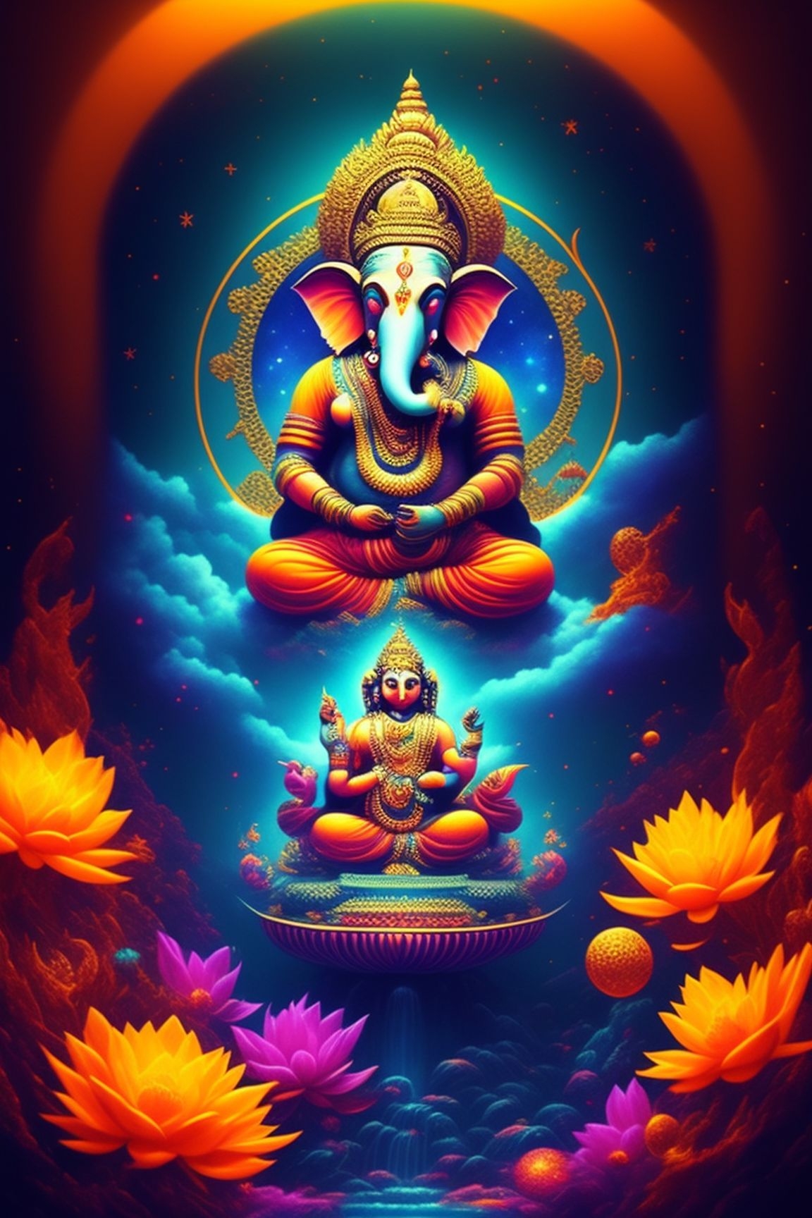 1160x1730 Indr.ai.image: Ganesh, galaxy, fantasy, Phone