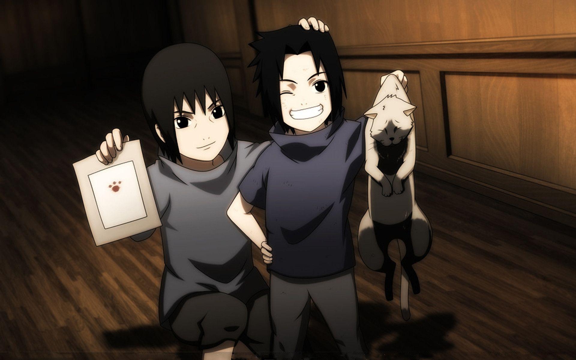 1920x1200 Download wallpaper Sasuke, Itachi, cat free desktop wallpaper, Desktop