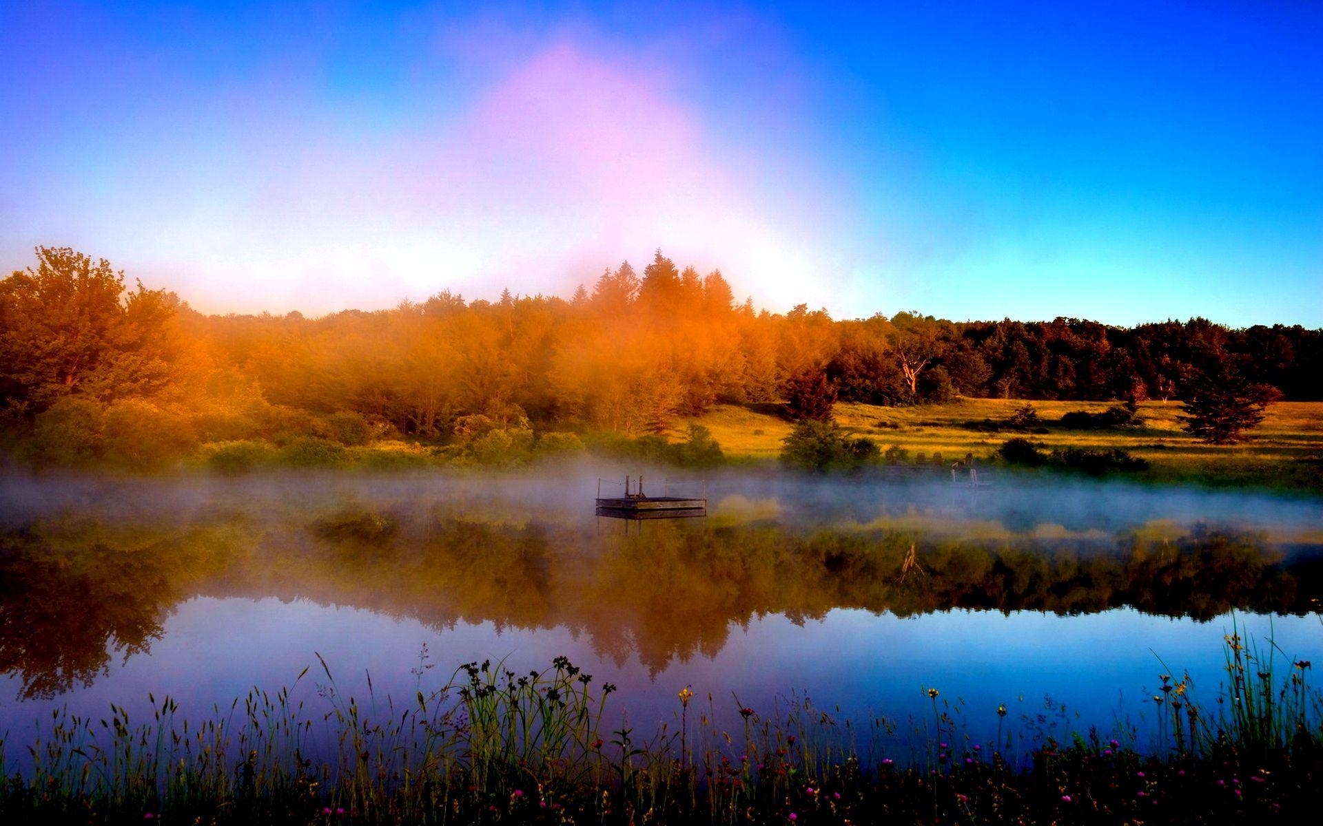 1920x1200 Misty River Latvia, Desktop