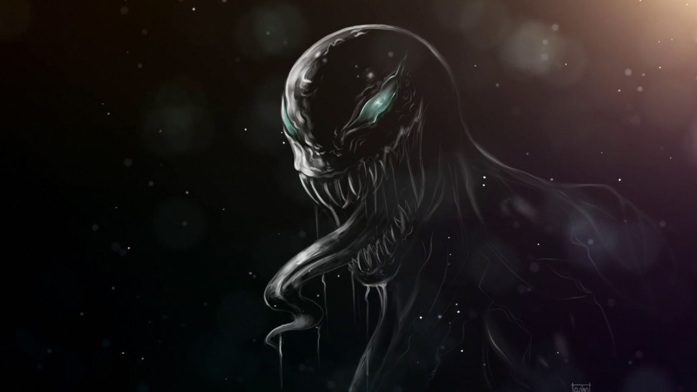 1370x770 Download Artwork, dark, venom, villain wallpaper, 1366x Tablet, laptop, Desktop