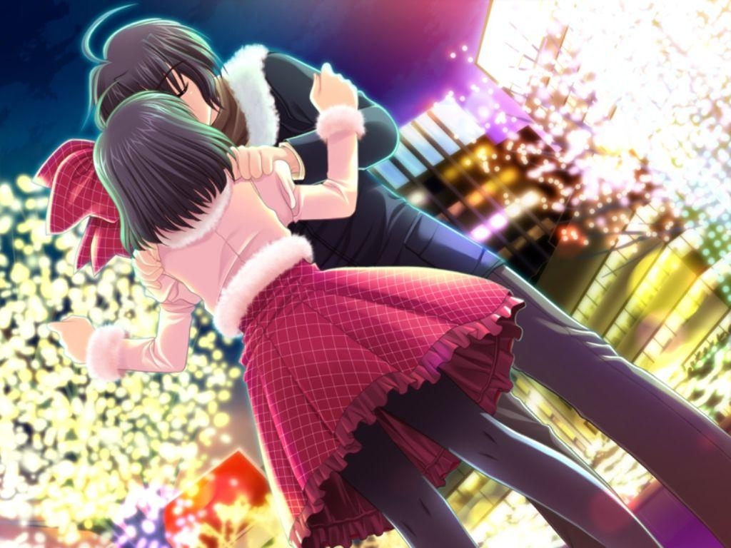 1030x770 Romance Anime Love couple kissing image HD, Desktop