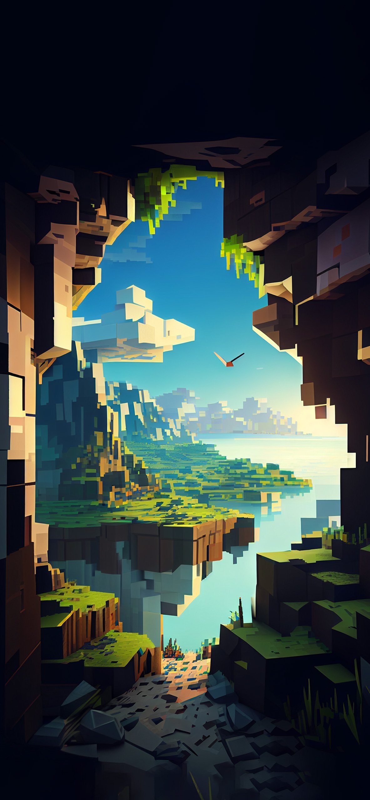 1190x2560 4K Minecraft Wallpaper, Phone