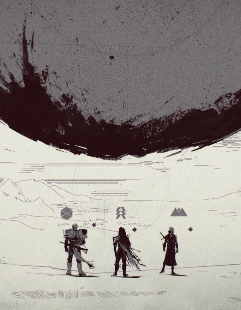 840x1080 Download 840x1336 wallpaper warriors, minimal, planet, destiny 2, Phone