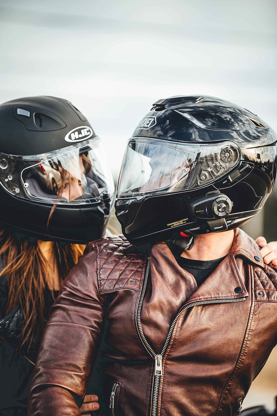 910x1370 HD wallpaper: man and woman riding motorcycle, helmet, biker, Phone